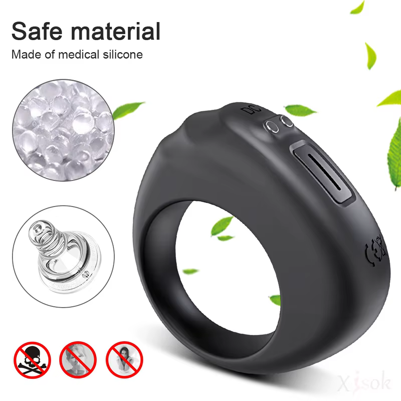 Smart APP-Controlled Vibrating Cock Ring – Silicone Delay Support Ring with Data Tracking