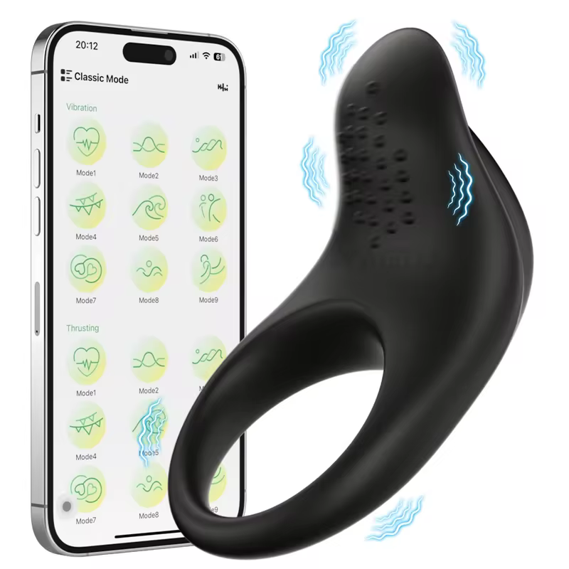 Couples APP Vibrating Ring – Delay Support Penis Ring with Clit & G-Spot Stimulation