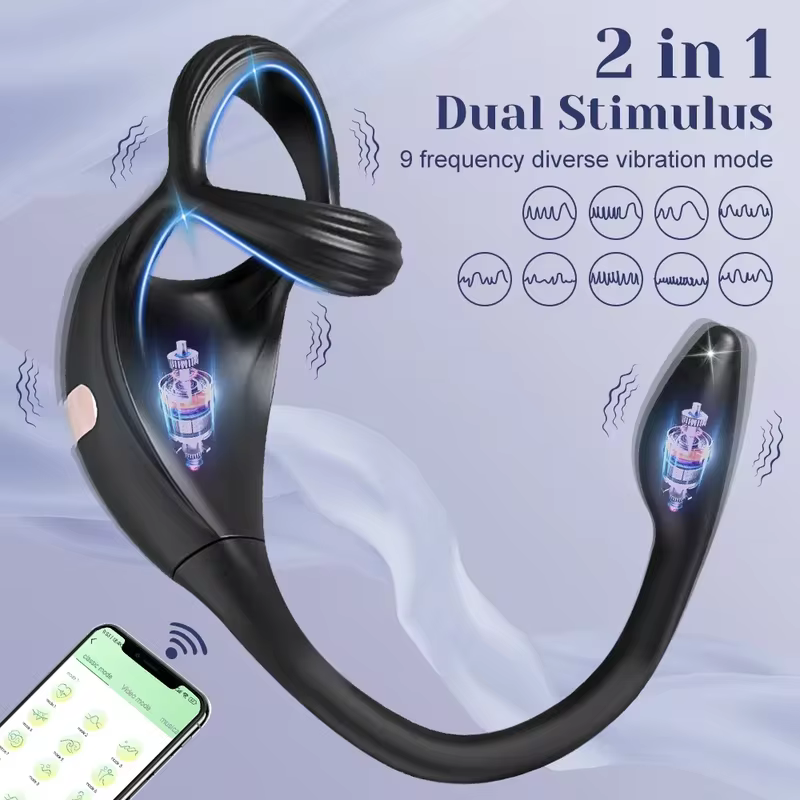 APP Control Vibrating Anal Plug & Cock Ring – Wearable Prostate Massager for Men