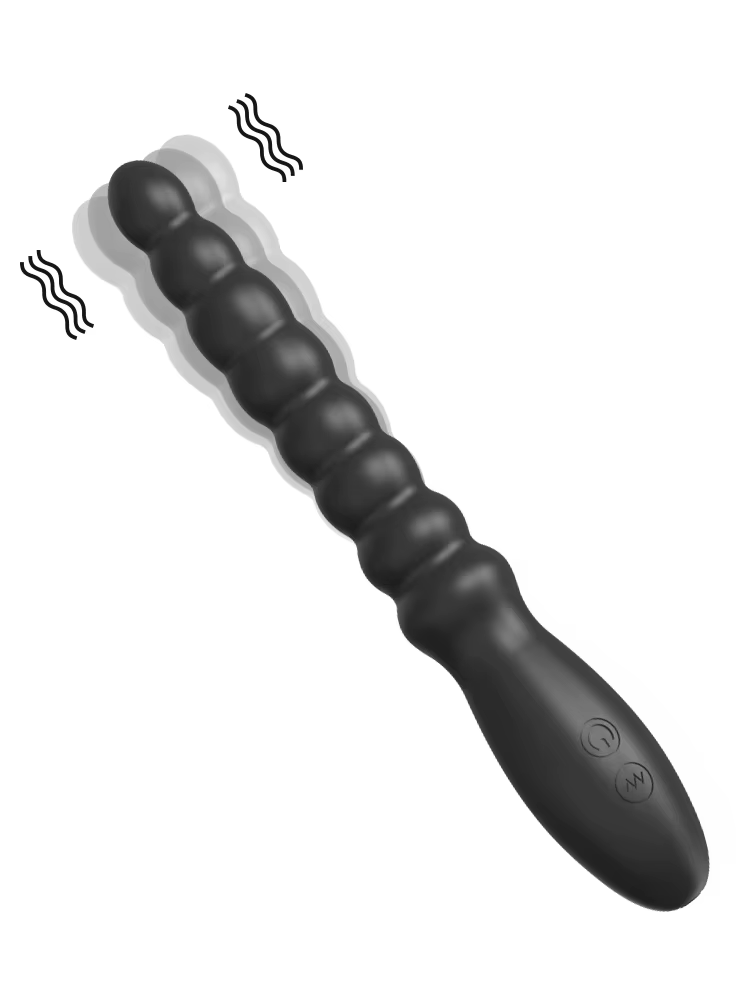 Silicone Vibrating Anal Beads – Prostate Massager & Butt Plug with Manual Control