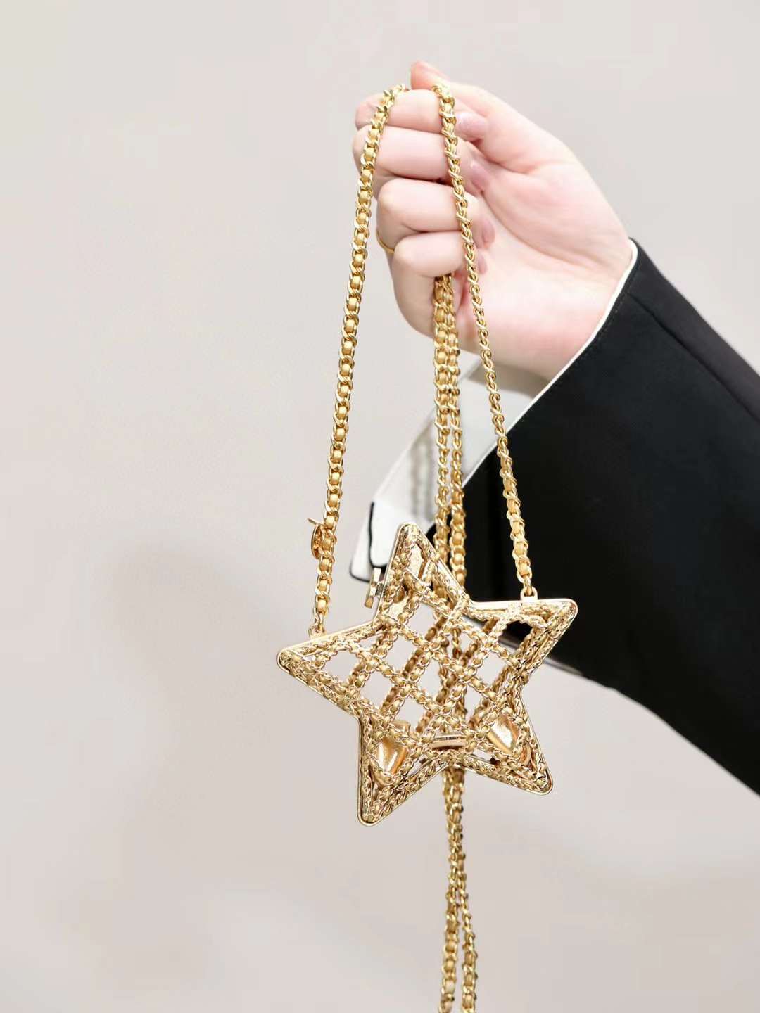 CHANEL 金屬星星晚宴包/小廢包 金色
