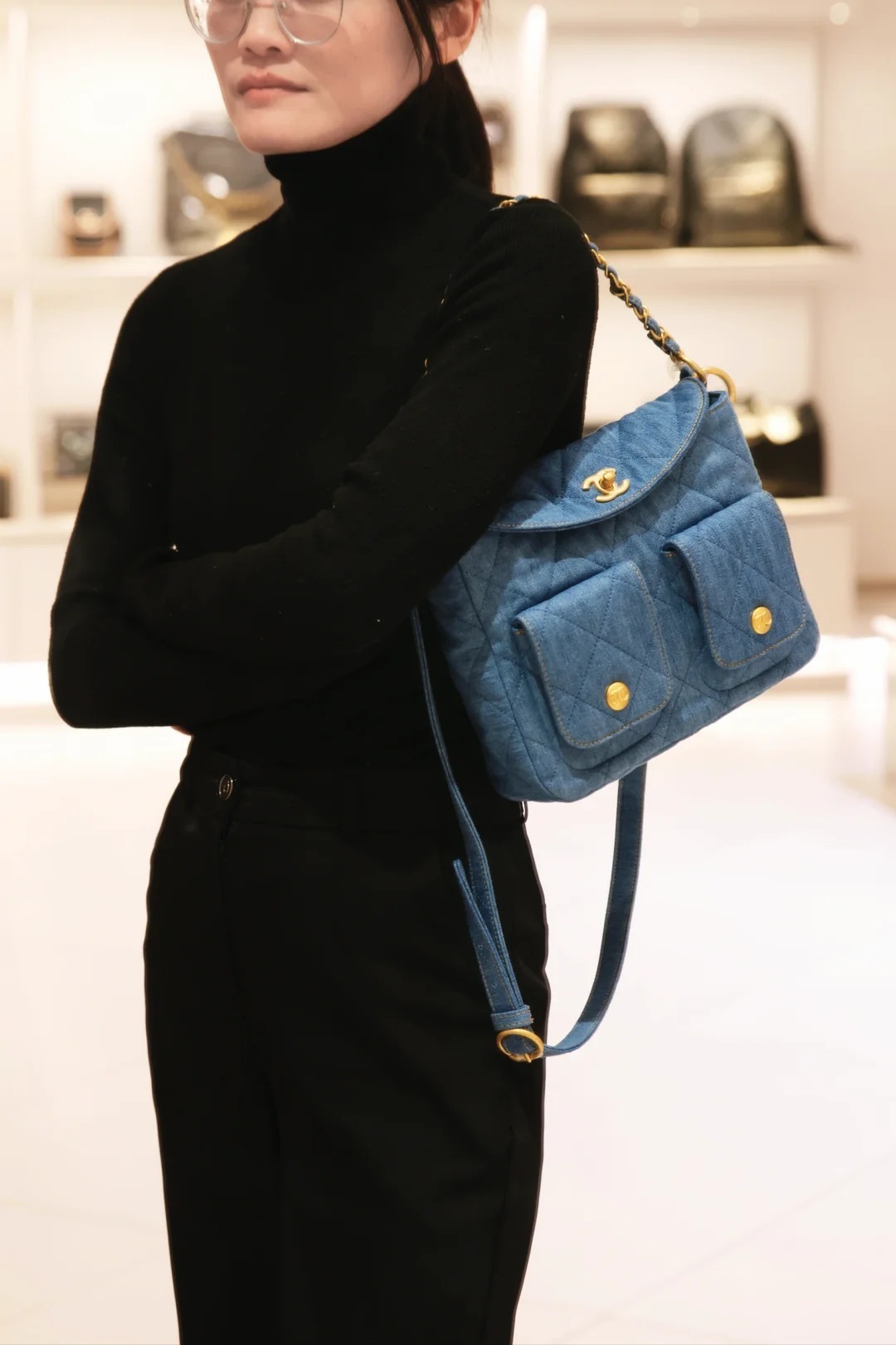 CHANEL 25P HOBO牛仔 郵差包 嬉皮包