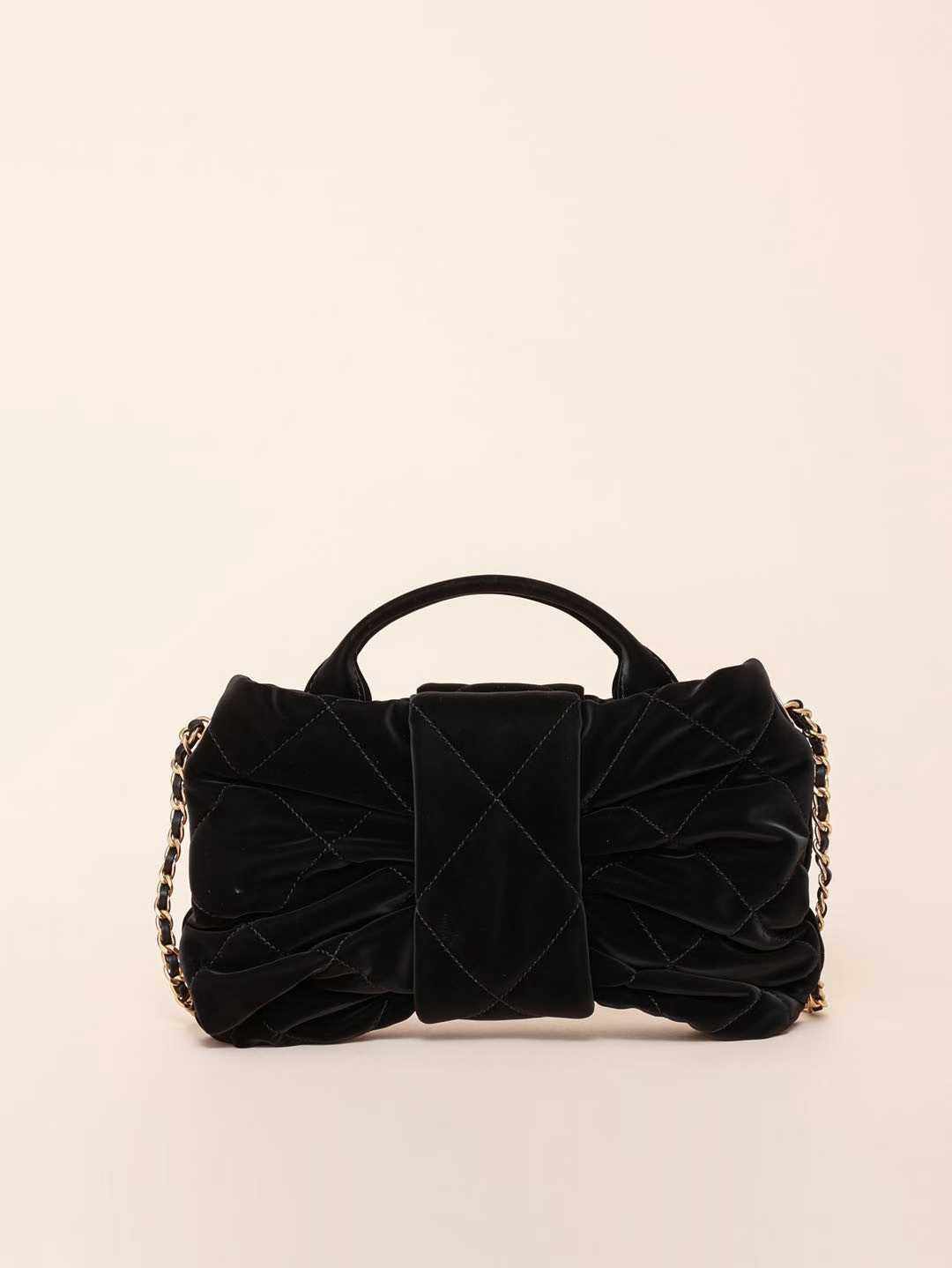 CHANEL 25K 秀款 蝴蝶結包包絲絨