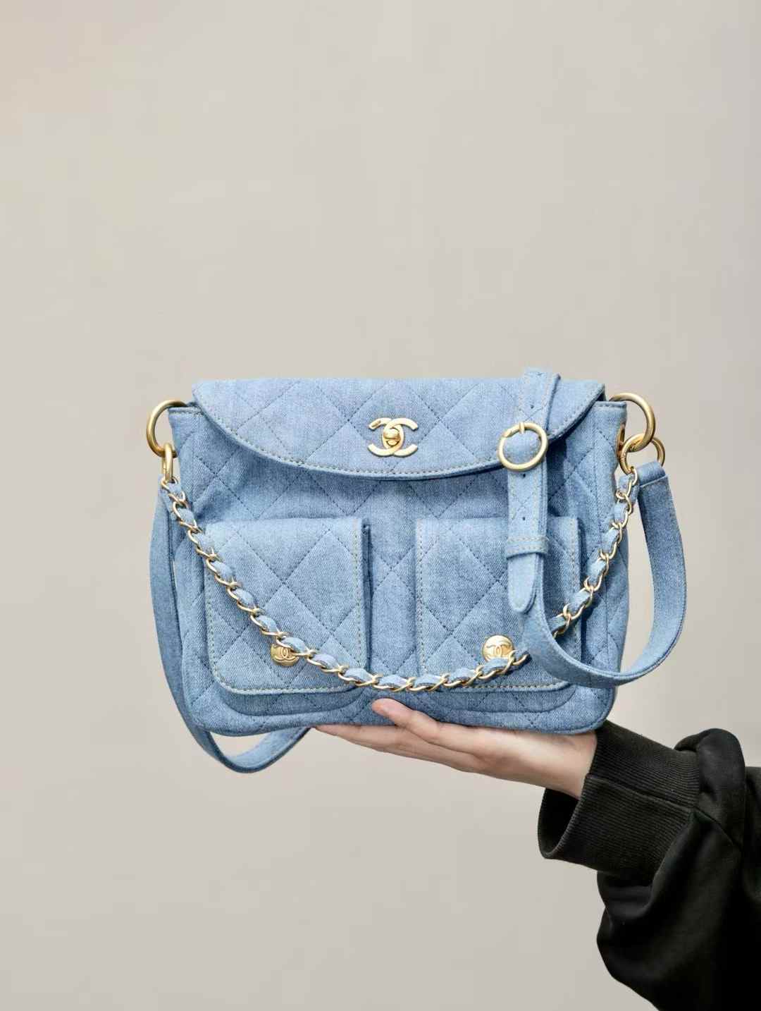 CHANEL 25P 搖滾 hobo 牛仔藍 小號