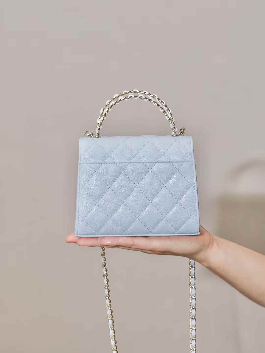 CHANEL 25S kelly 春夏系列 手把包 淺藍