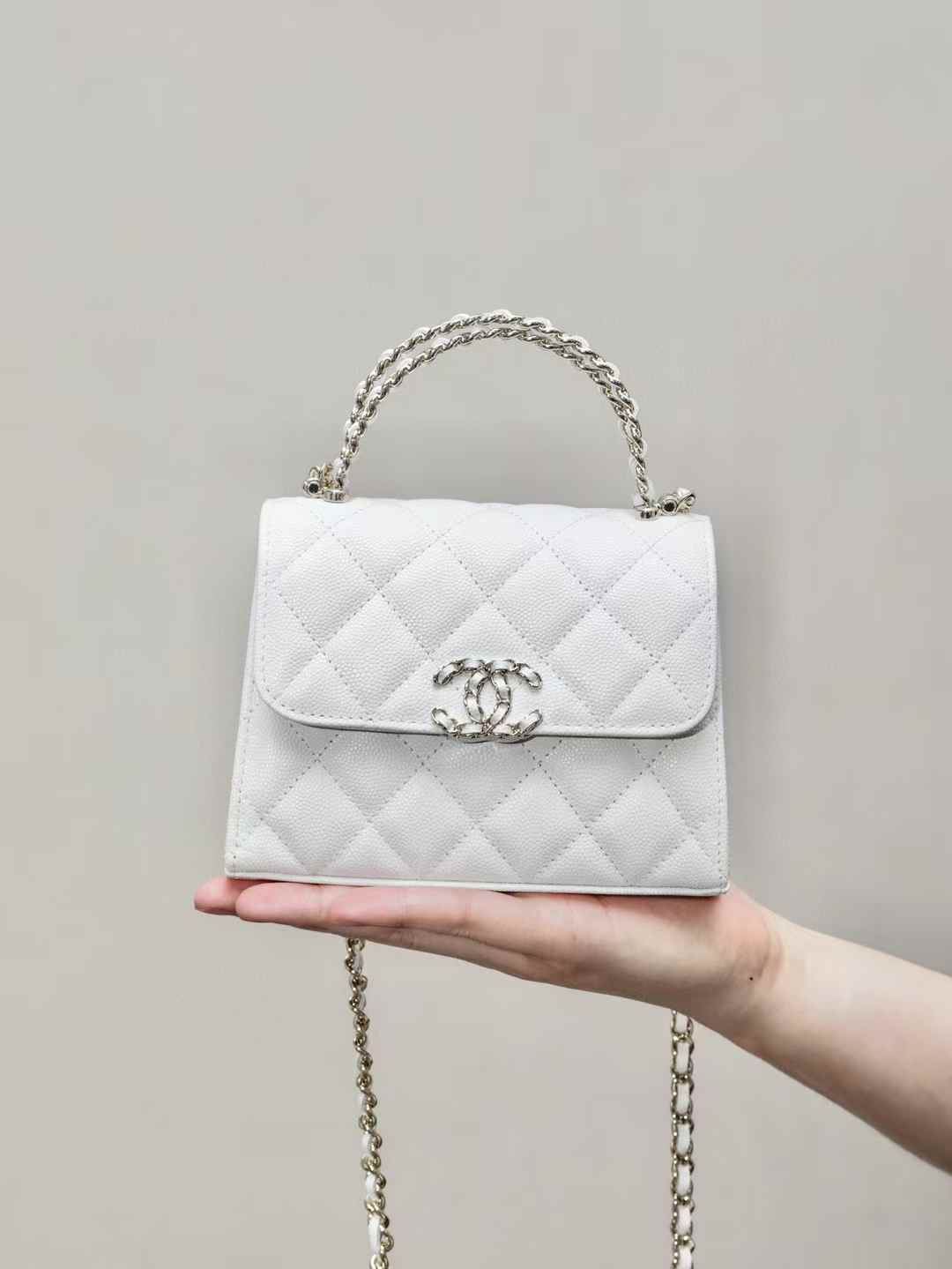 CHANEL 25S kelly 手柄包(白)