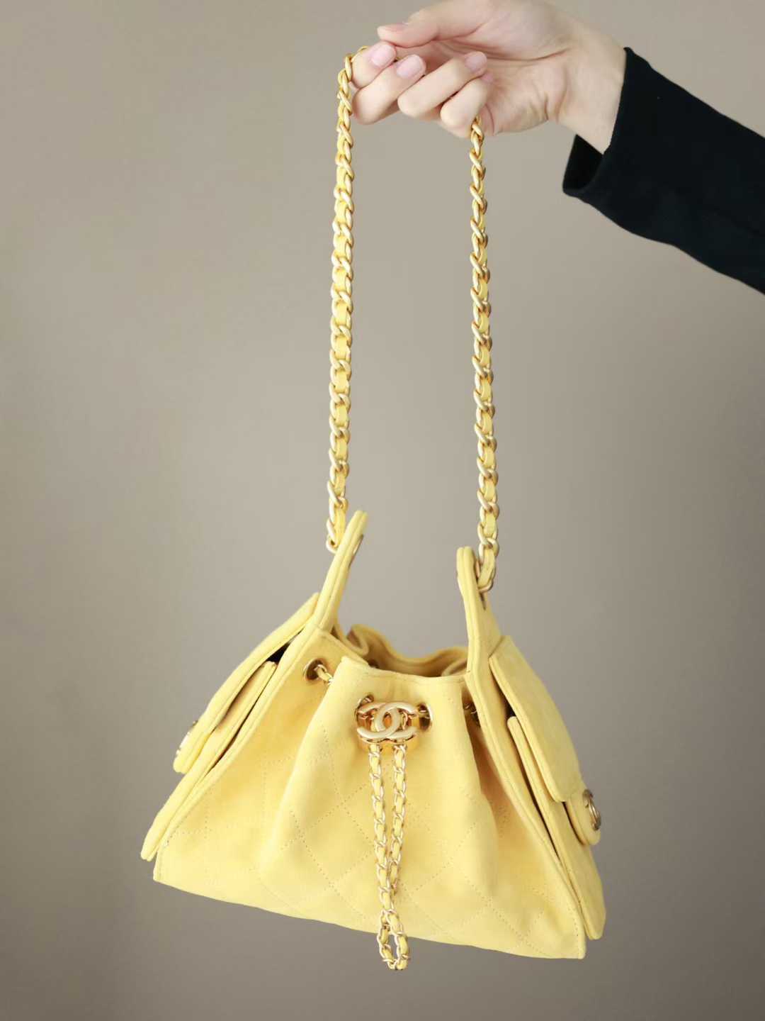 CHANEL 26C｜嬉皮包 Hobo 25bag mini 黃絨