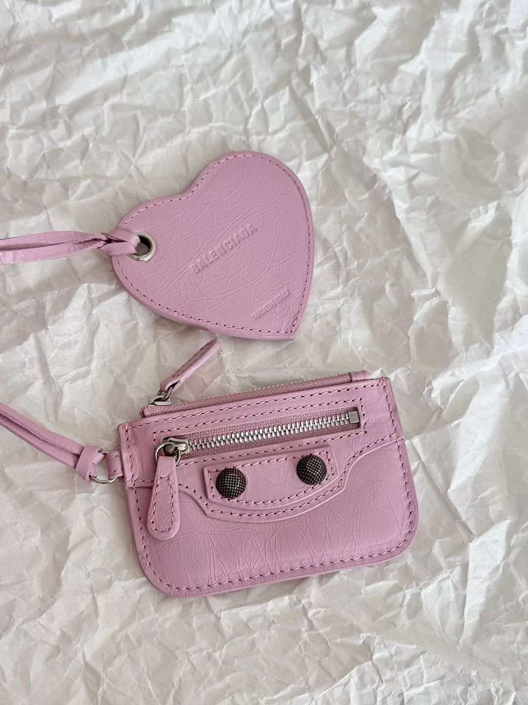 BALEN_GAGA NEO CAGOLE 乾燥玫瑰粉色牛仔機車包 XS