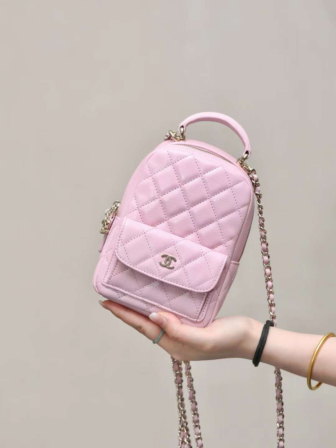 CHANEL 24C 多背法迷你小書包 粉色