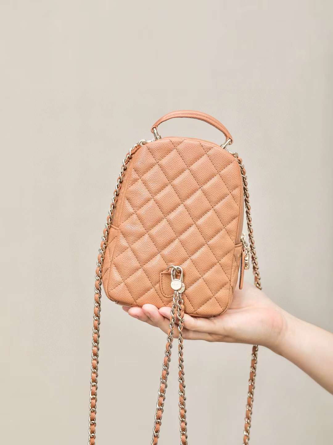 CHANEL 24C 多背法迷你小書包 焦糖色