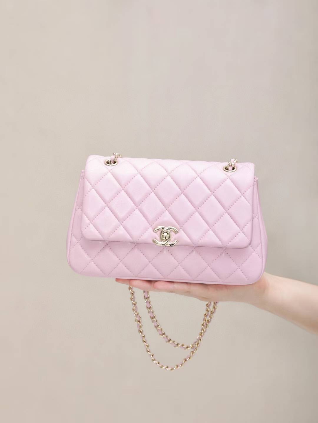 CHANEL 25S隱藏款雲朵口蓋包 粉色