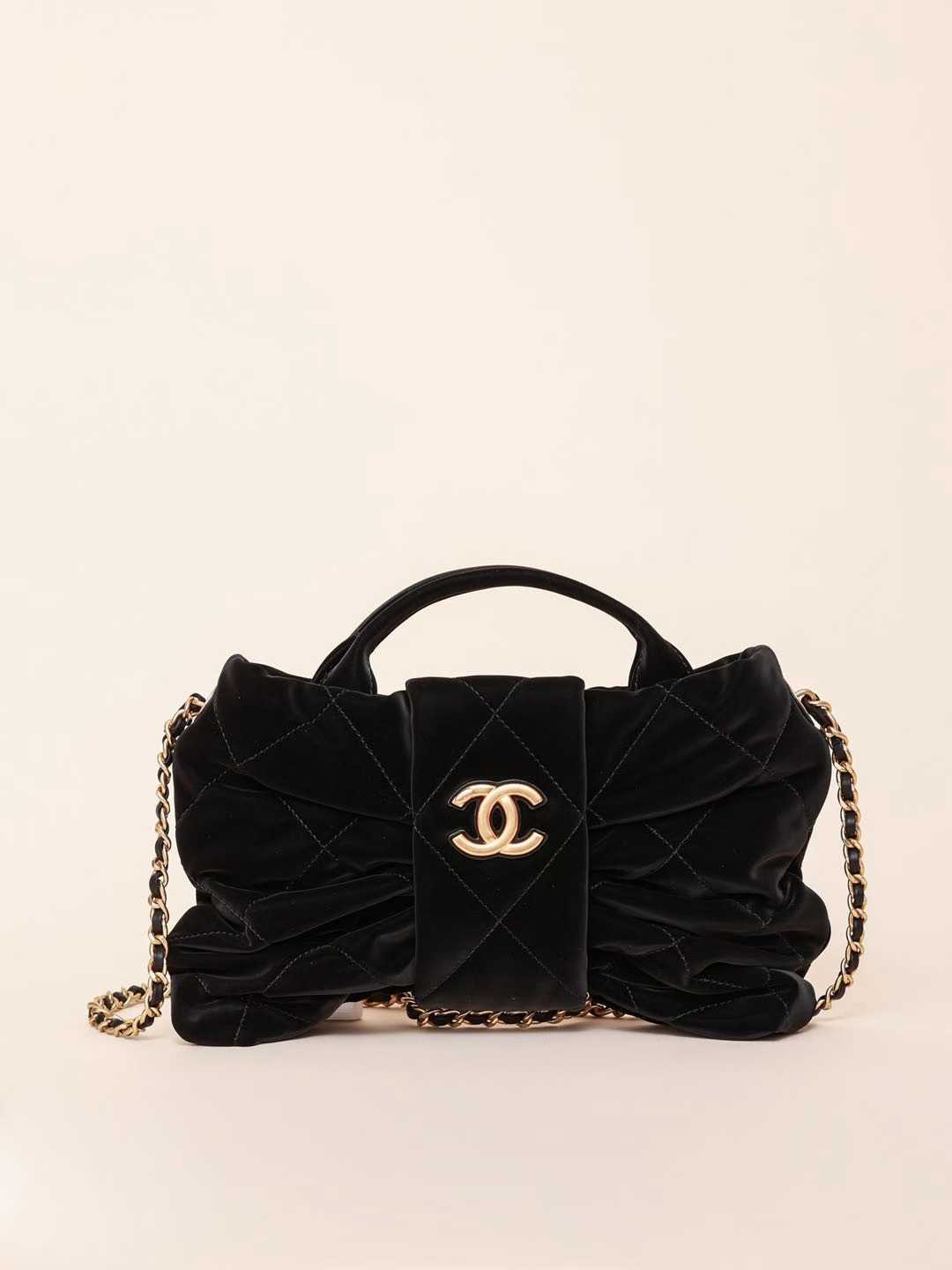 CHANEL 25K 秀款 蝴蝶結包包絲絨