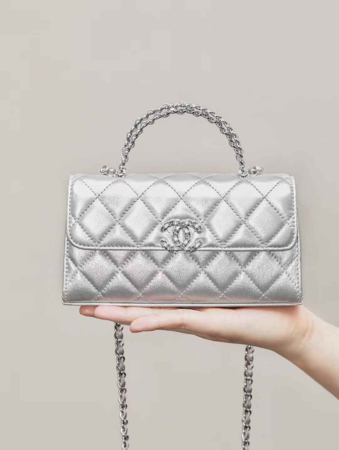 CHANEL 25S 橫版kelly 銀