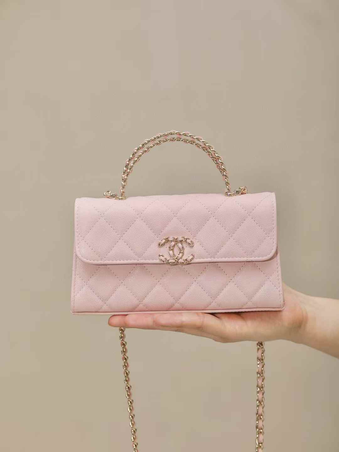 CHANEL 25S 橫版kelly 粉色