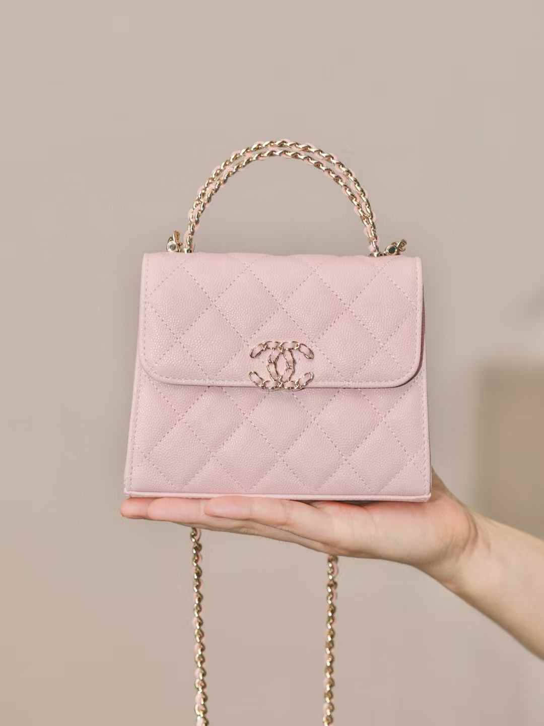 CHANEL 25S kelly 春夏系列 手把包 粉色