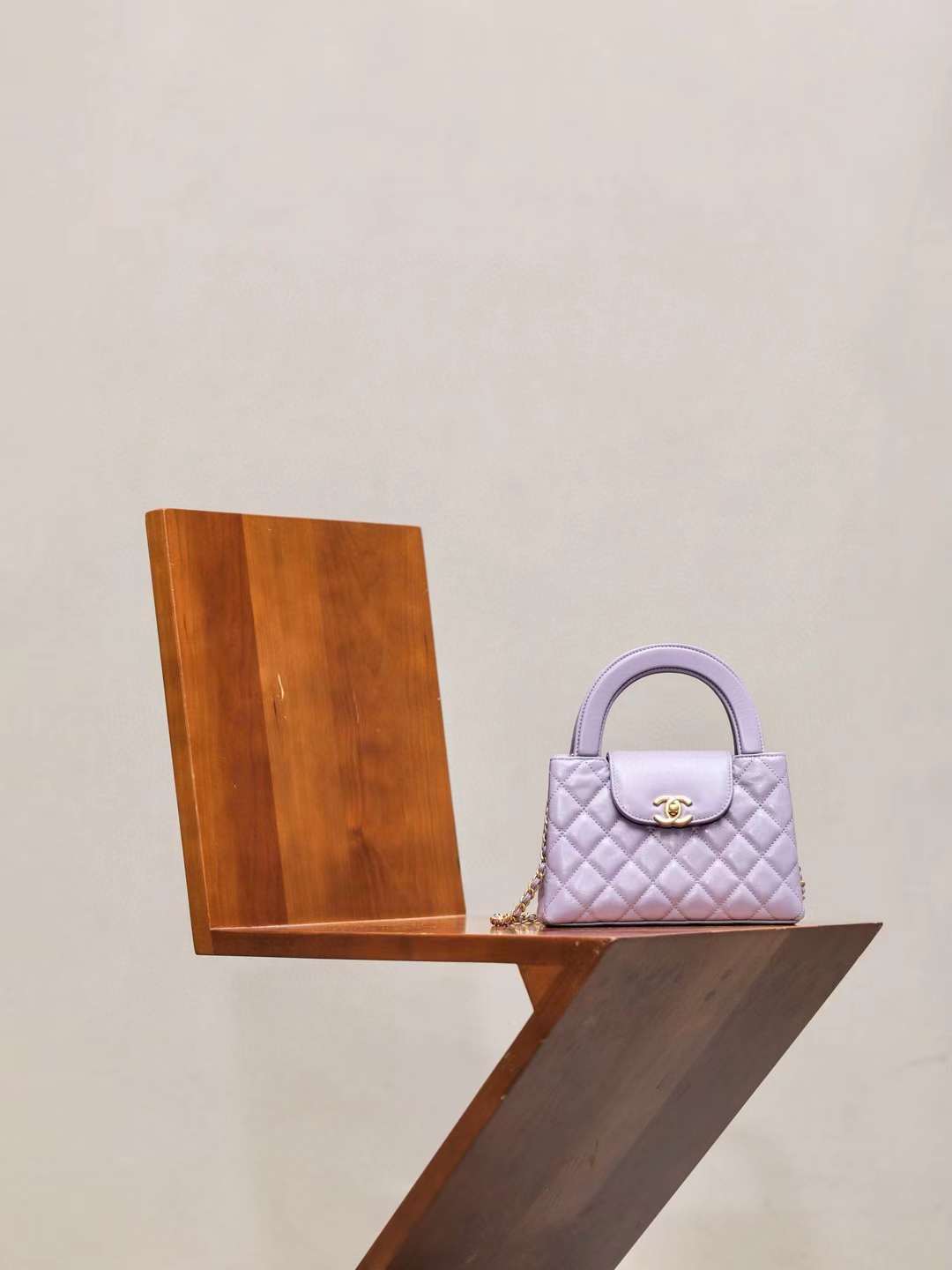 CHANEL 24S KELLY 鏈條手拿包 香芋紫