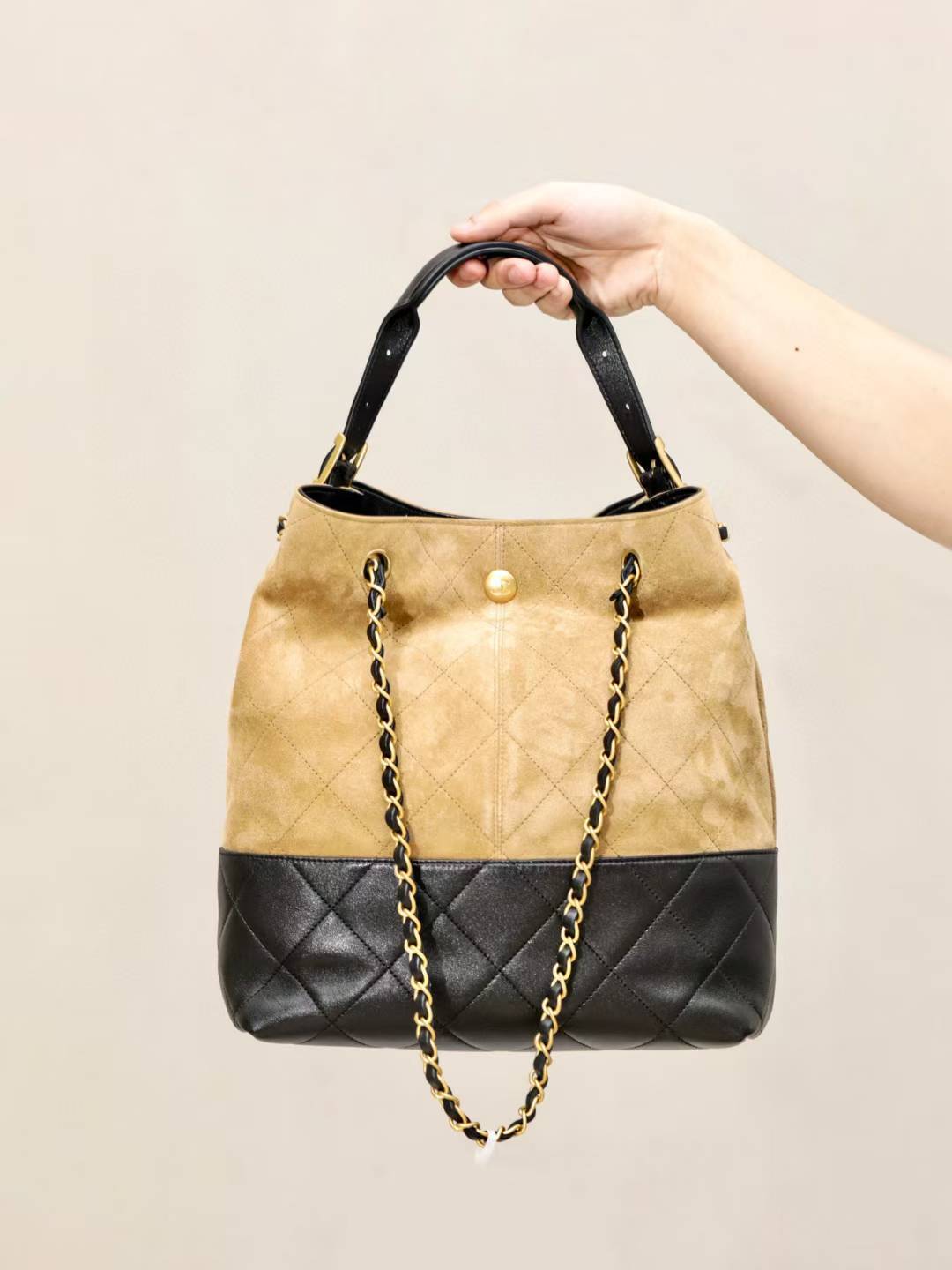 CHANEL 25A麂皮托特包 豎版