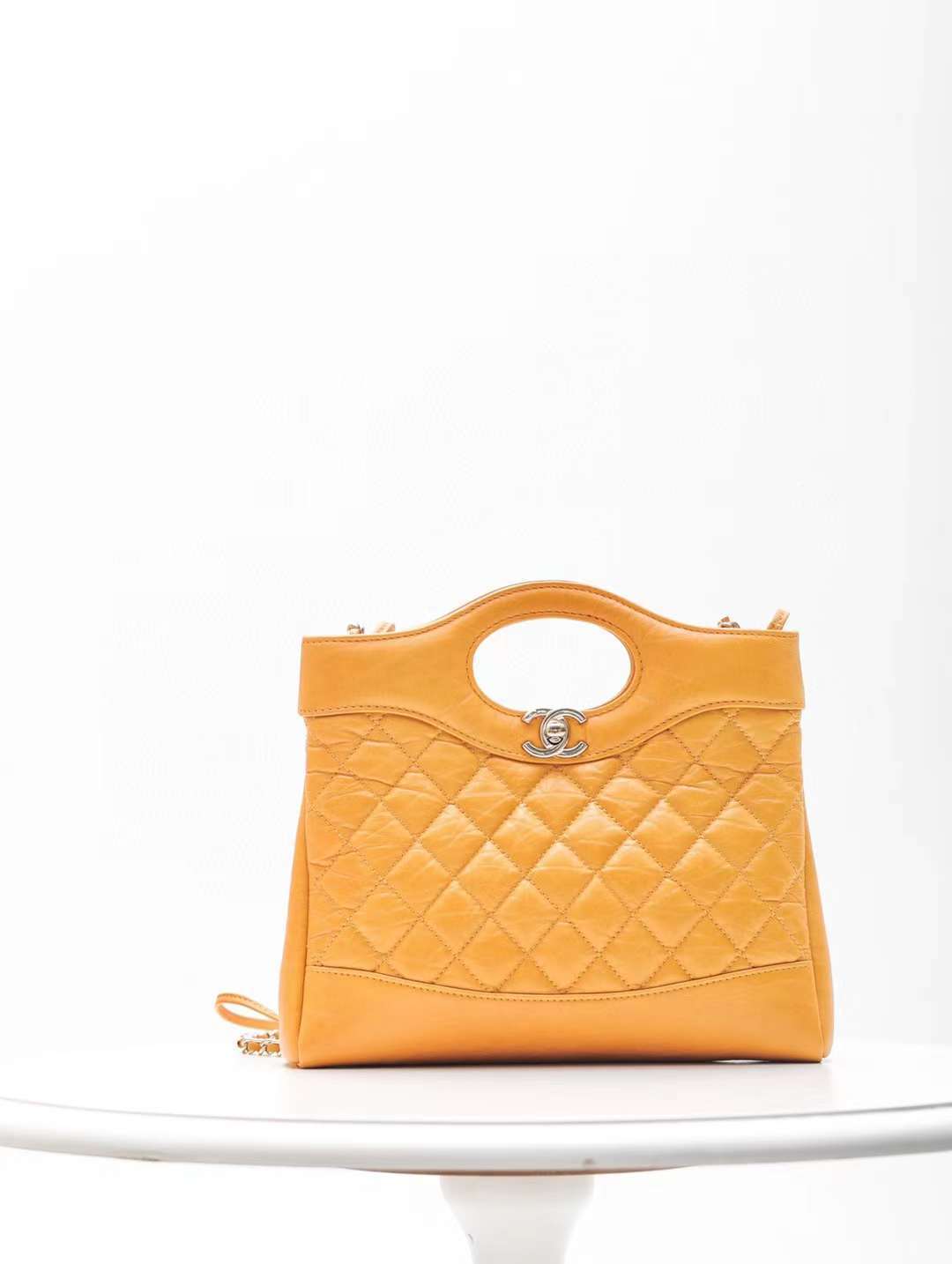 CHANEL 23A 31MINI SHOPPING BAG 經典中古側背包 招財黃色