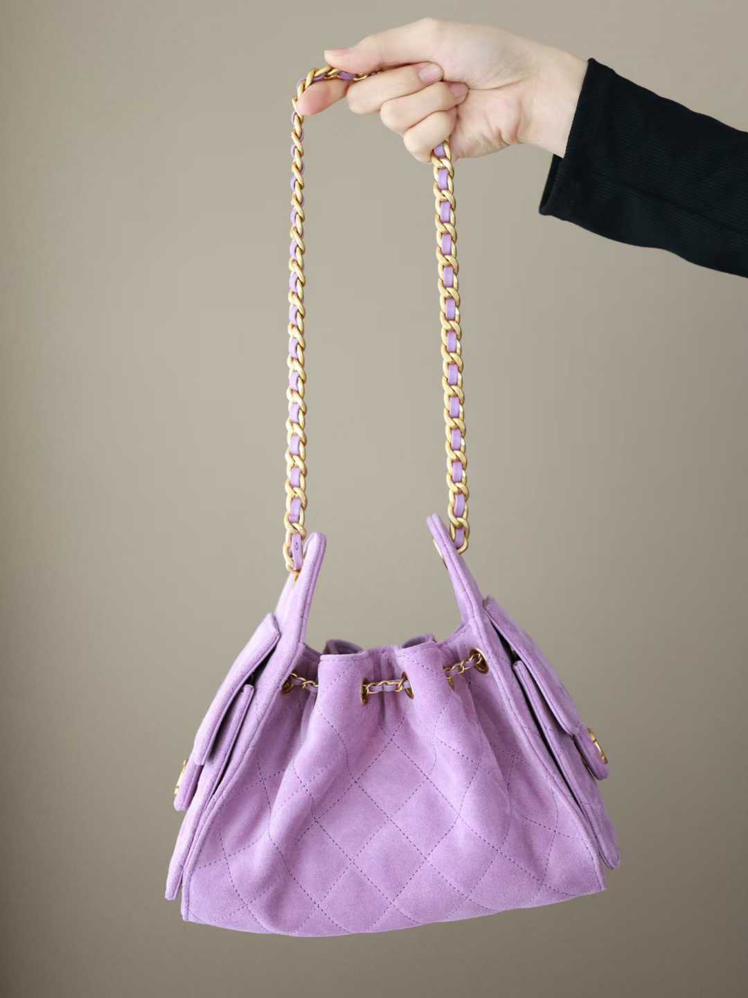 CHANEL 26C｜嬉皮包 Hobo 25bag mini 紫絨