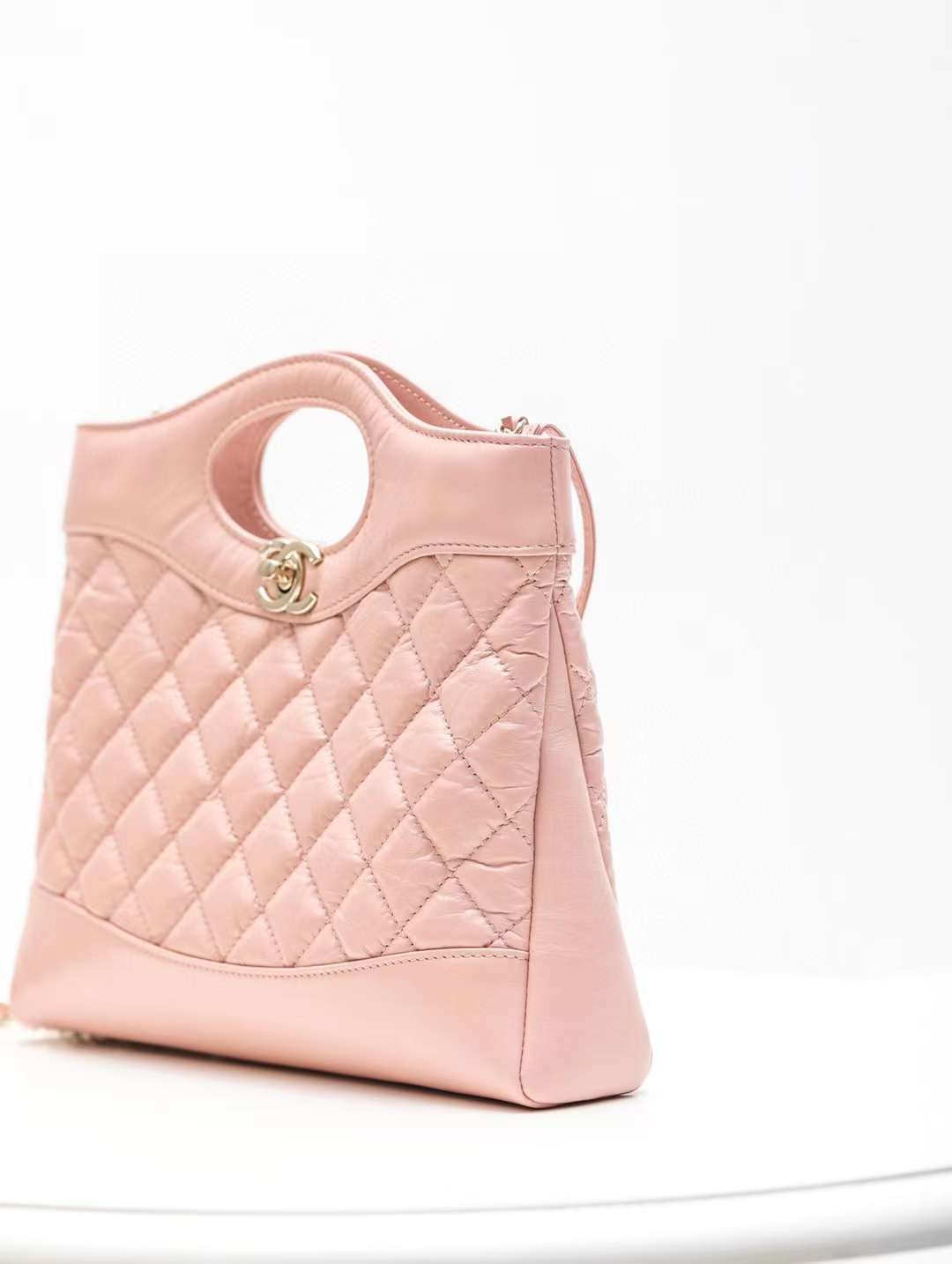 CHANEL 23A 31MINI SHOPPING BAG 經典中古側背包 櫻花粉色