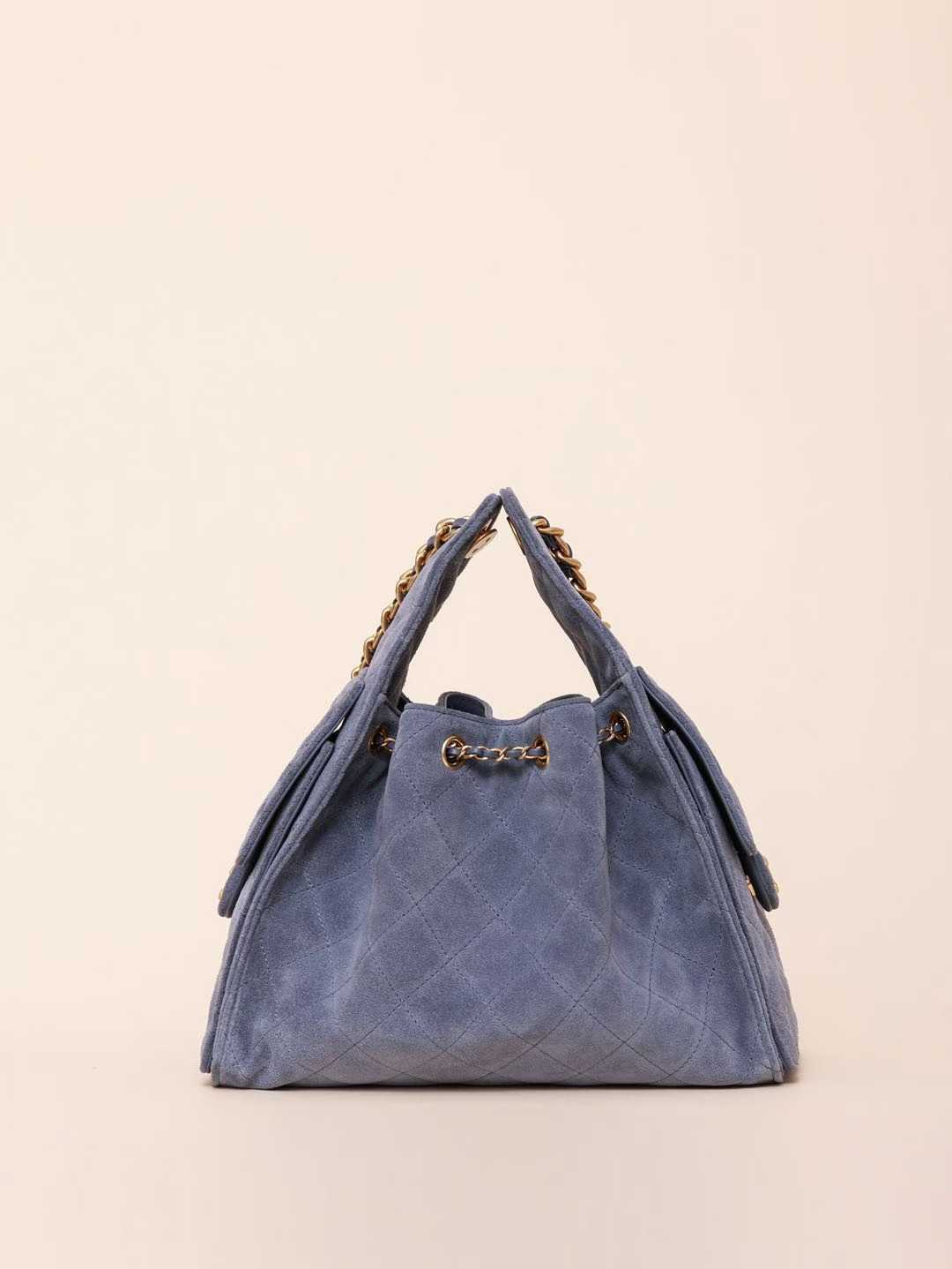 CHANEL 25k hobo 迷霧藍 抽繩水桶包 25bag