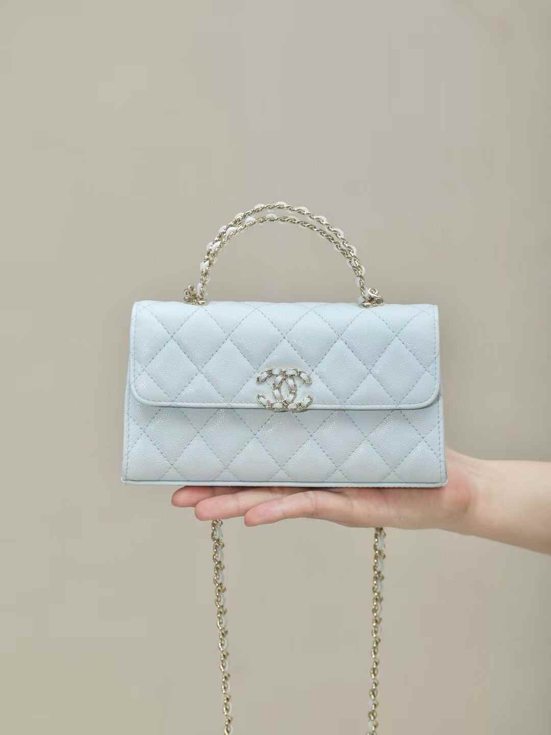 CHANEL 25S 橫版kelly 淺藍