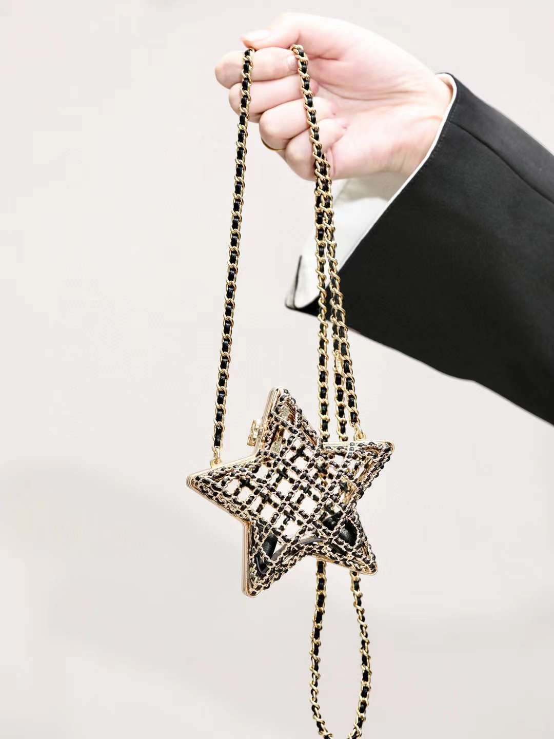 CHANEL 金屬星星晚宴包/小廢包 黑色