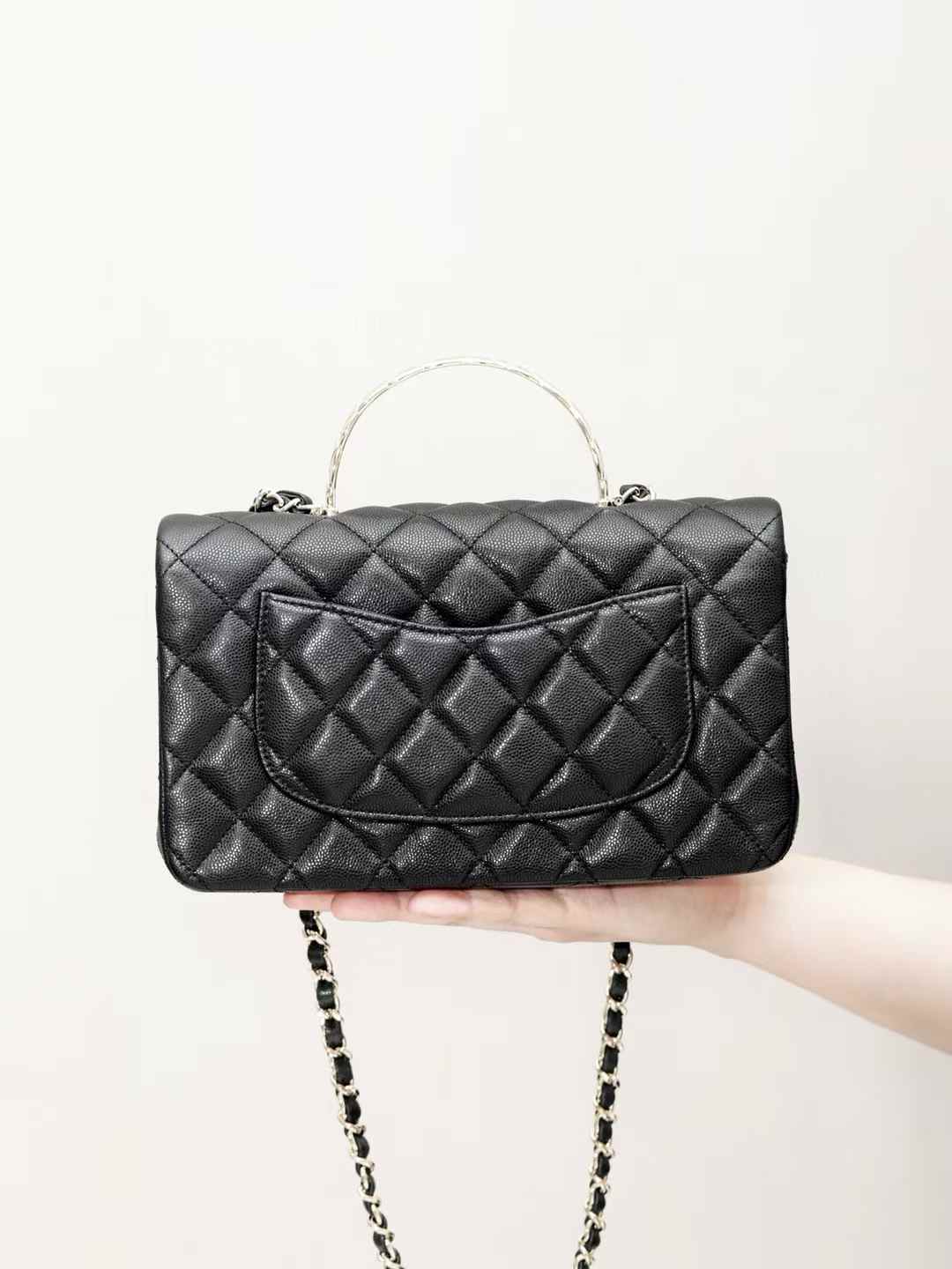 CHANEL 25Ｓ新款手挽cf口蓋包 黑色