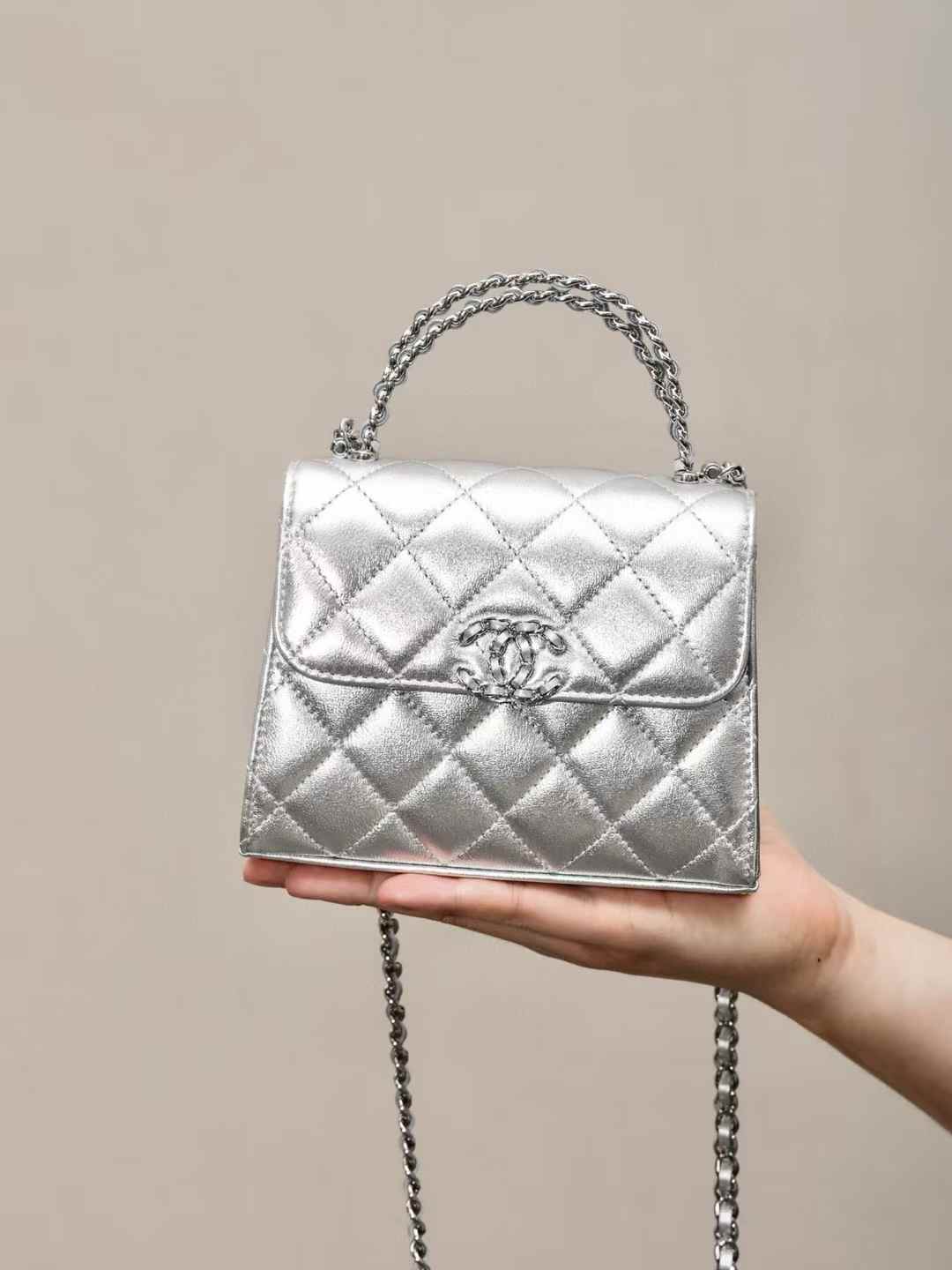 CHANEL 25S kelly 手柄包(銀)
