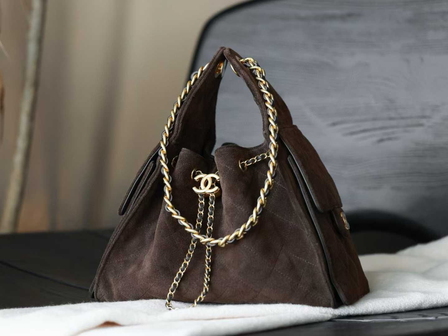 CHAMEL 25bag 嬉皮包 Hobo 深棕色