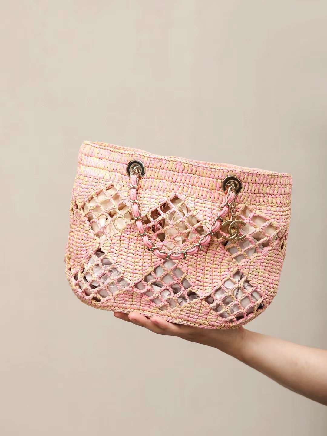 CHANEL 24A COCO BEACH 沙灘包草編購物袋