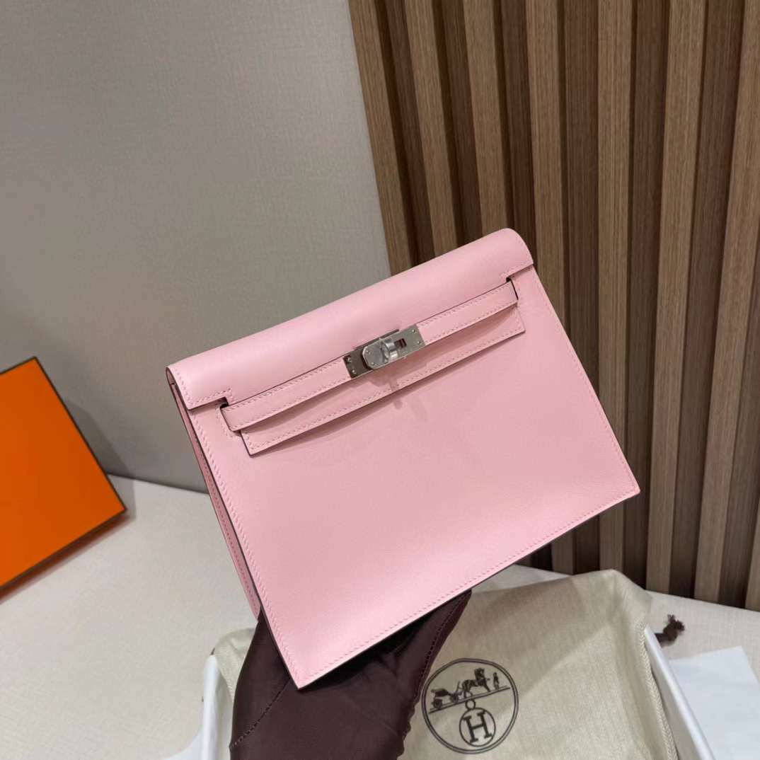 HERMES KELLY DANSE跳舞包 JONATHAN皮 3Q 櫻花粉