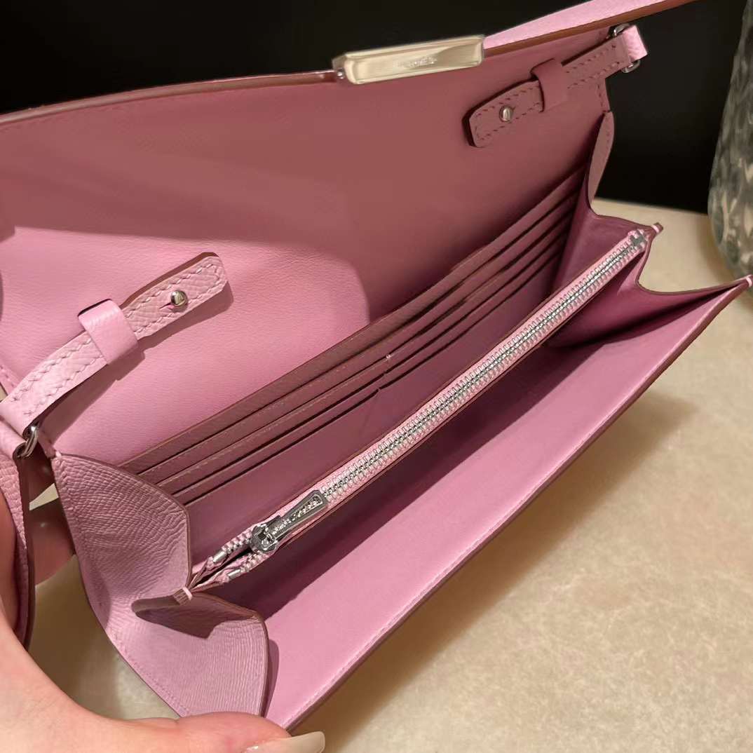 HERMES CONSTANCE LONG TO GO WOC EPSOM X9錦葵紫 銀扣