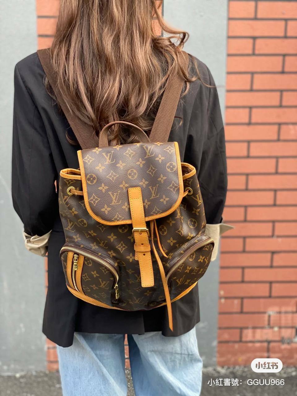 LV 中古BOSPHORE老花後背包