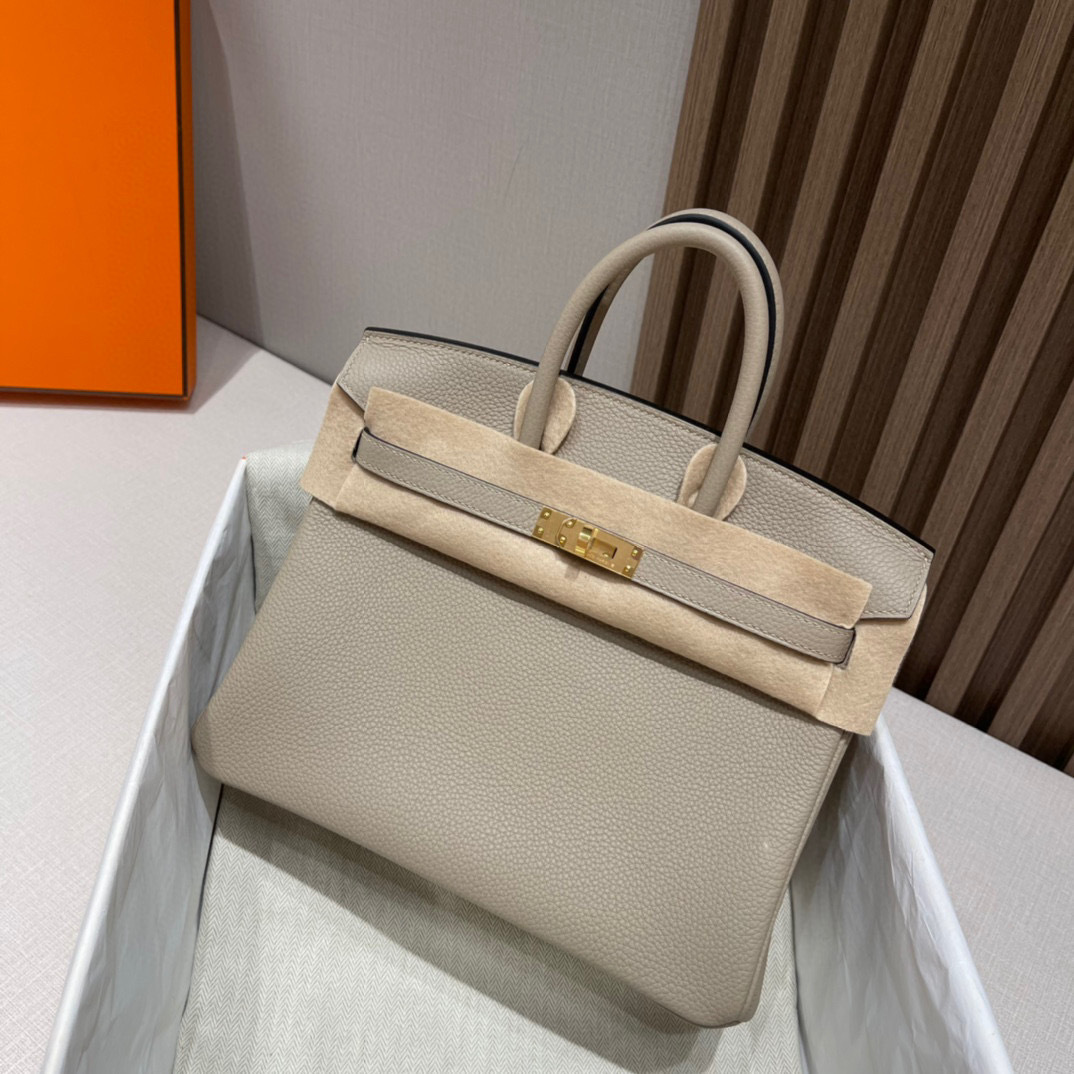 HERMES BIRKIN 25CM 81斑鳩灰 金扣 TOGO小牛皮 鉑金包