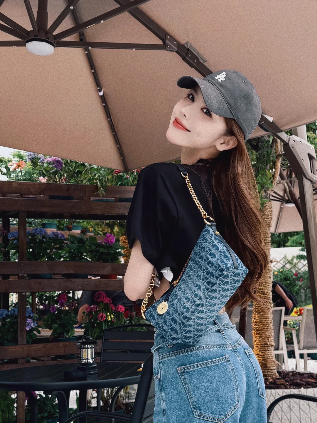 DIOR STAR HOBO 幸運星標誌腋下包 牛仔藍