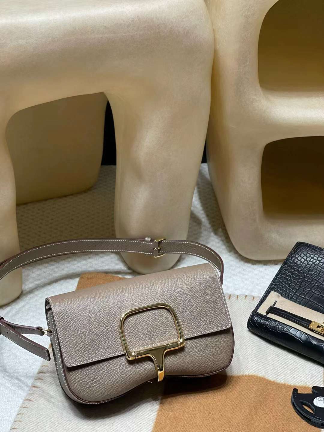 HERMES DELLA CAVALLERRIA ELAN EPSOM皮 18大象灰 金扣