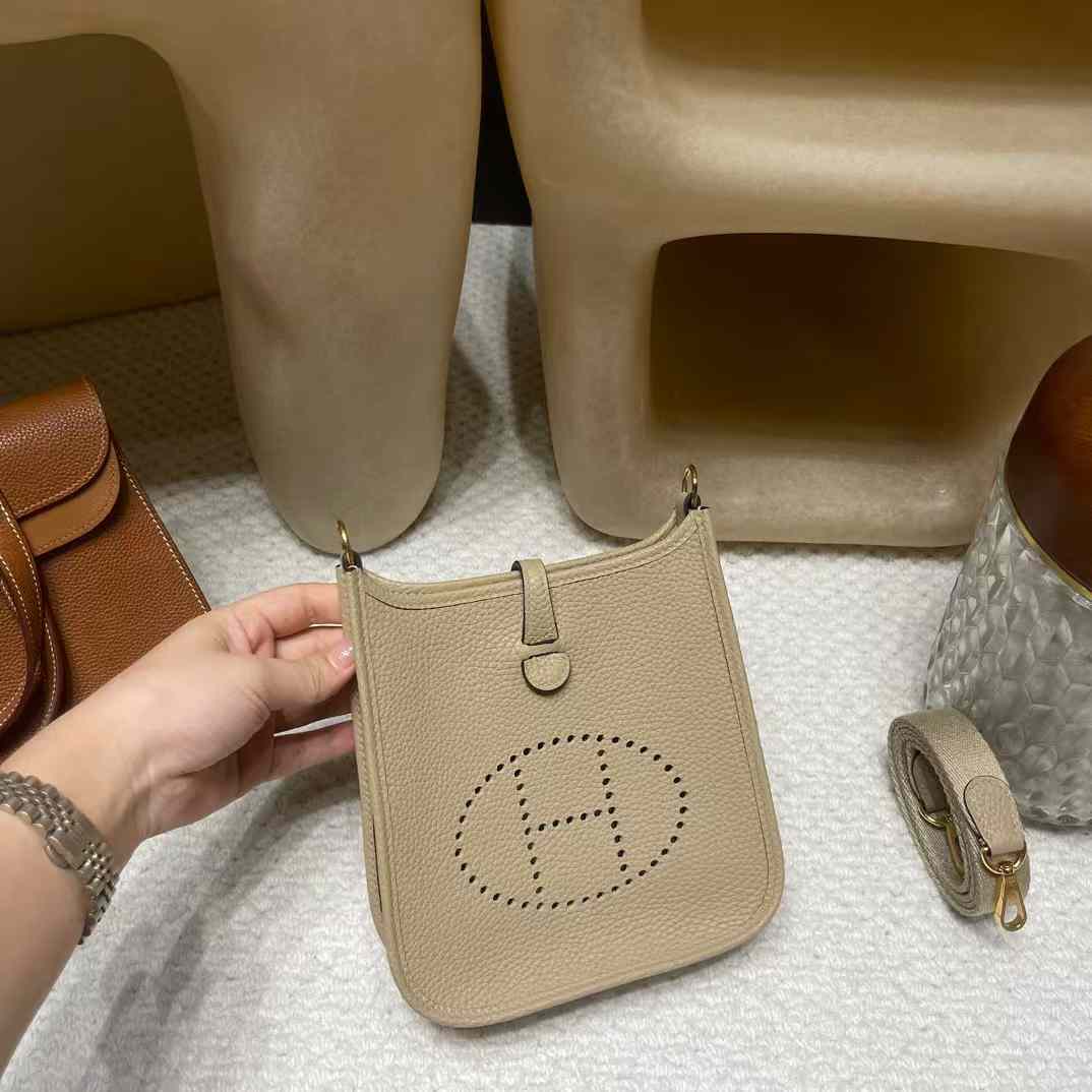 HERMES MINI EVELYNE CLEMENCE皮 S2 風衣灰 伊芙琳 16CM