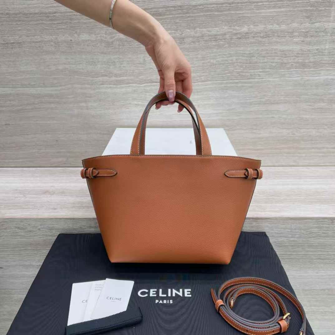 CELINE CABAS ANAIS粒面牛皮革迷你手袋 棕色