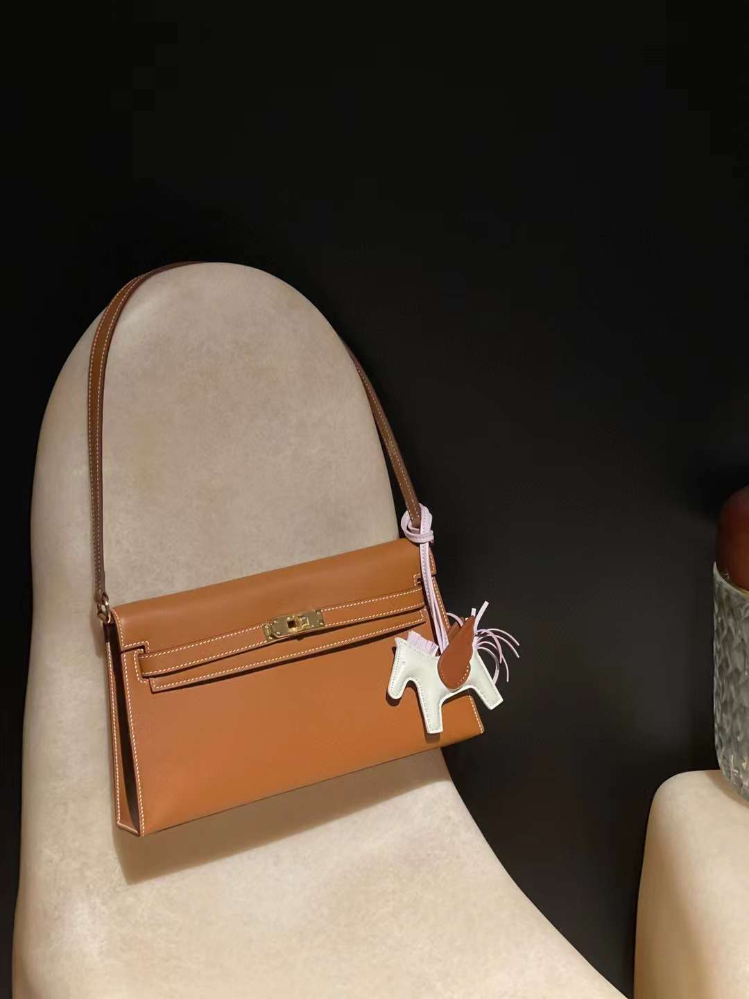 HERMES KELLY ELAN MADAM皮 37 金棕 金扣