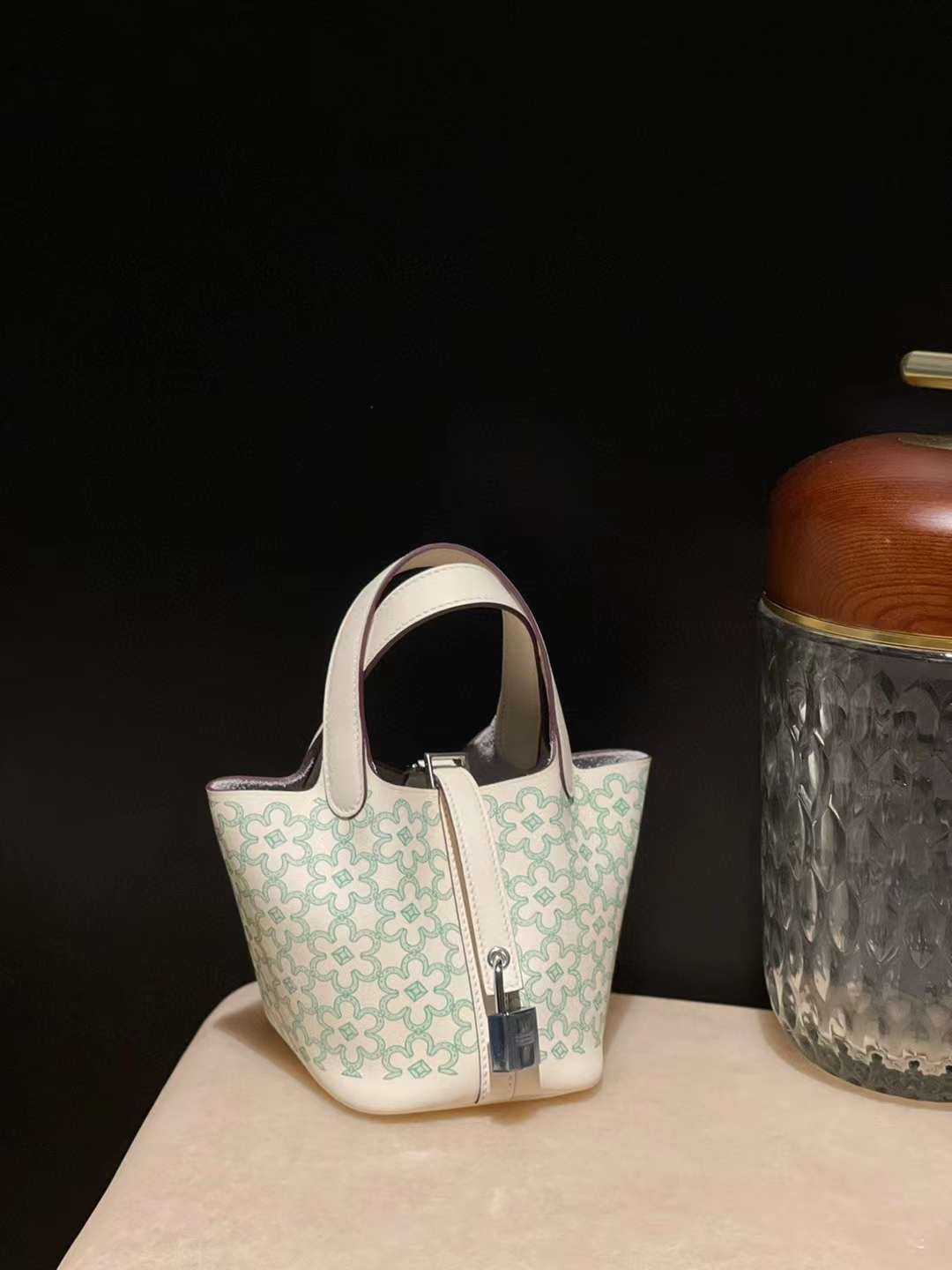 HERMES PICOTIN LOCK MICRO LUCKY SWIFT 奶油白14CM 菜籃子