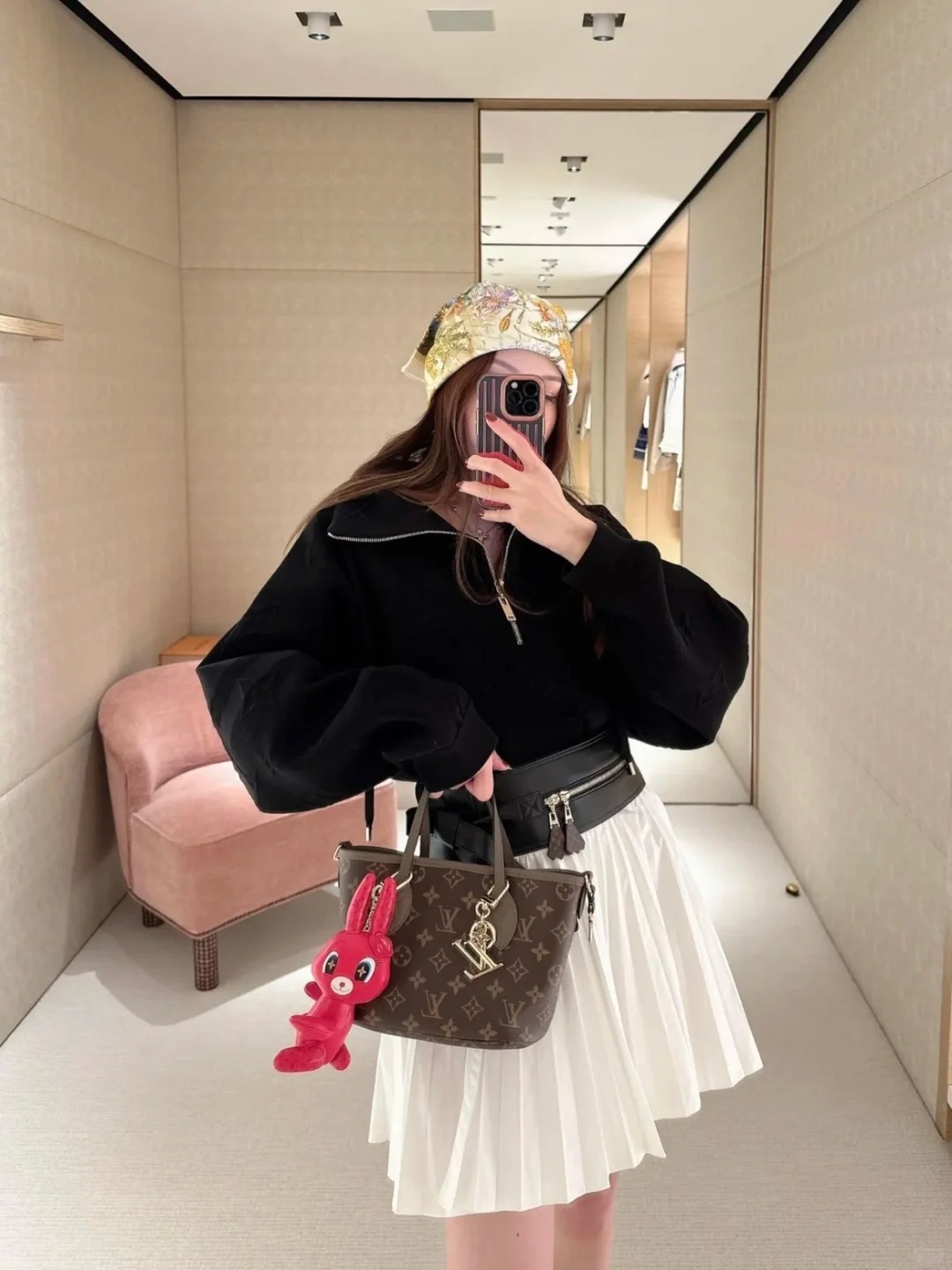 LV NEVERFULL BANDOULIERE INSIDE OUT BB 雙面購物袋 老花/斑鳩灰