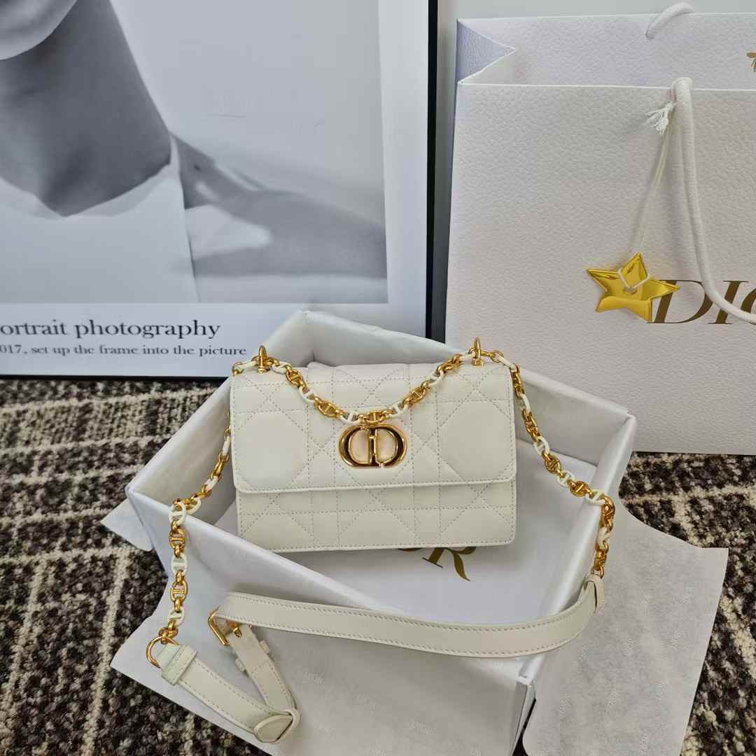 DIOR Miss Caro鏈條手袋(白)