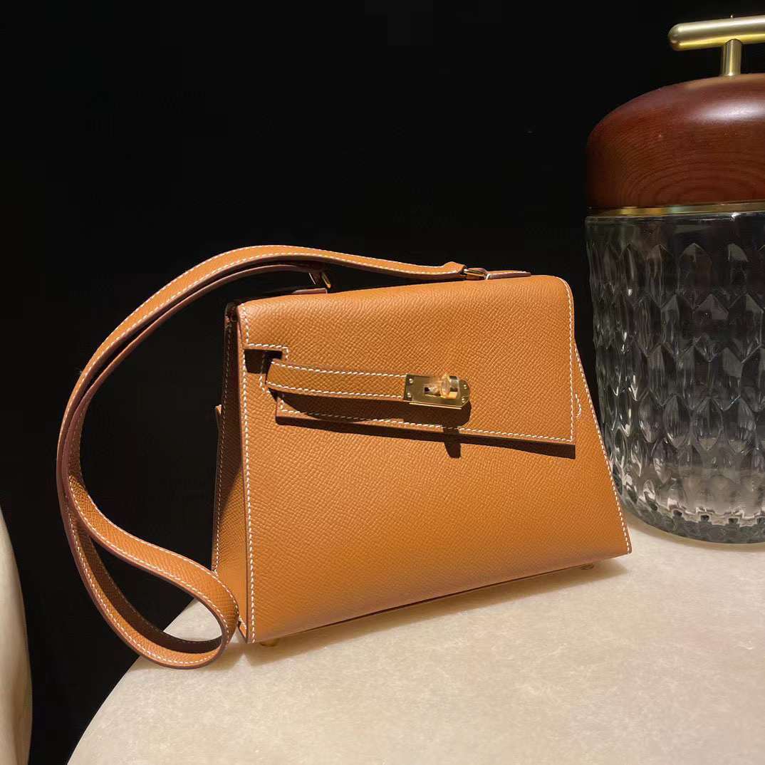 HERMES DESORDRE 雙面KELLY EPSOM皮 37金棕