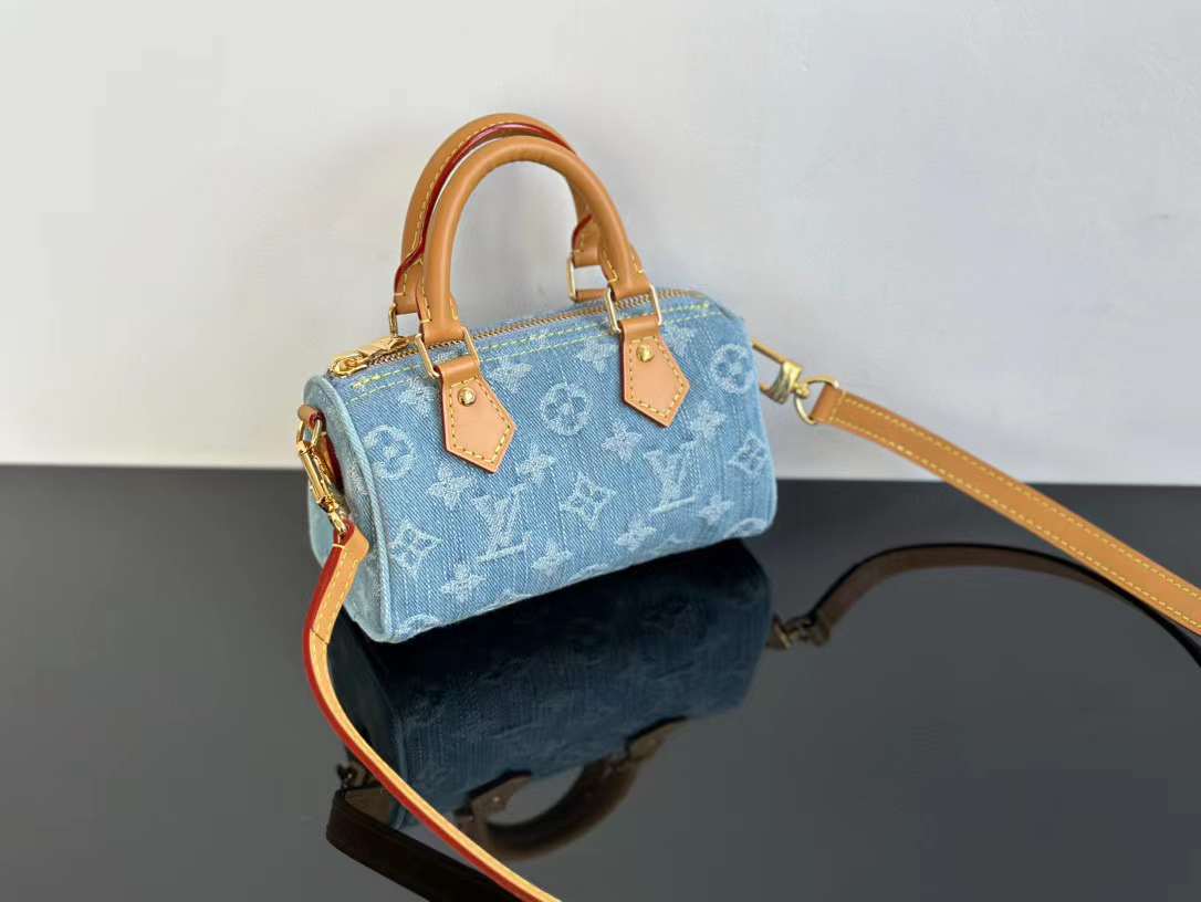 LV NANO SPEEDY 牛仔印花波士頓包 M11212
