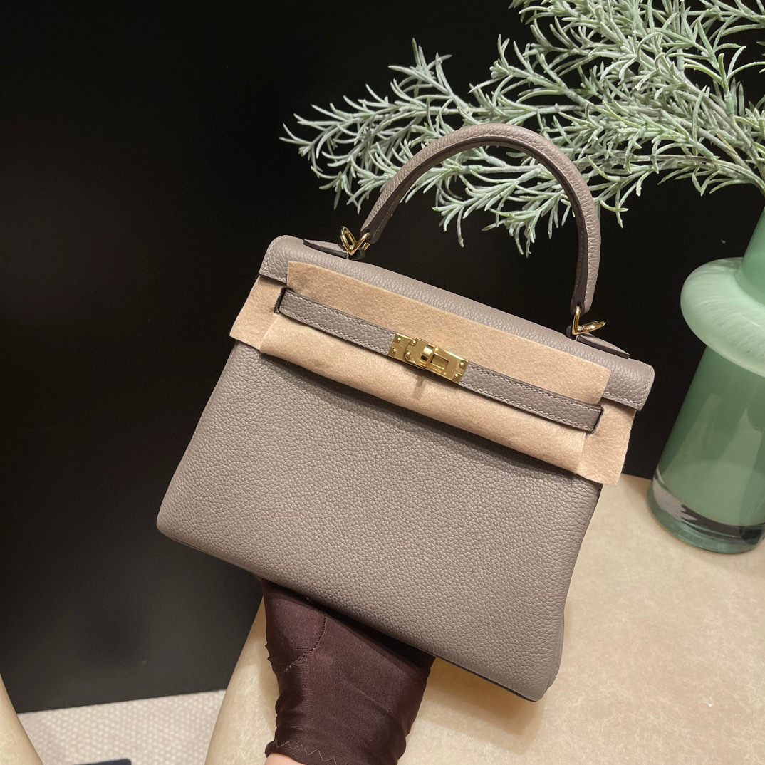 HERMES KELLY TOGO皮 M8瀝青灰 金釦 25/28/32/35