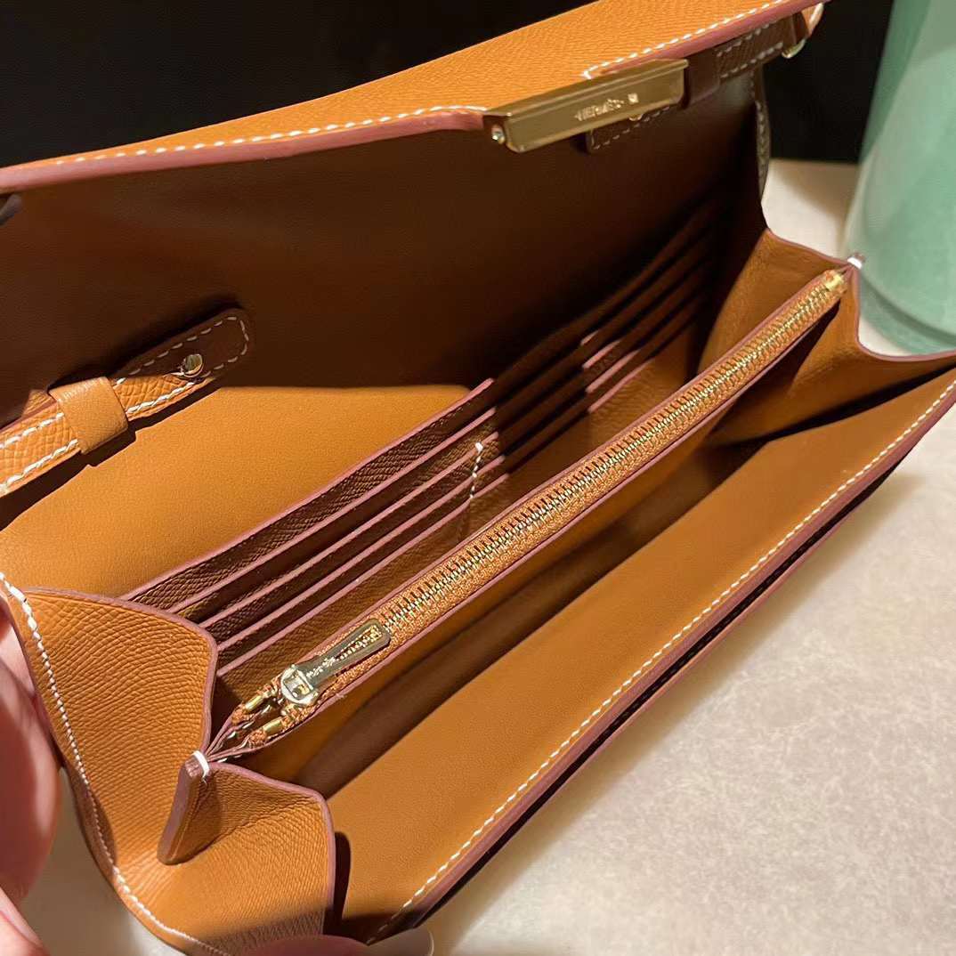 HERMES CONSTANCE LONG TO GO WOC EPSOM 37金棕 金扣