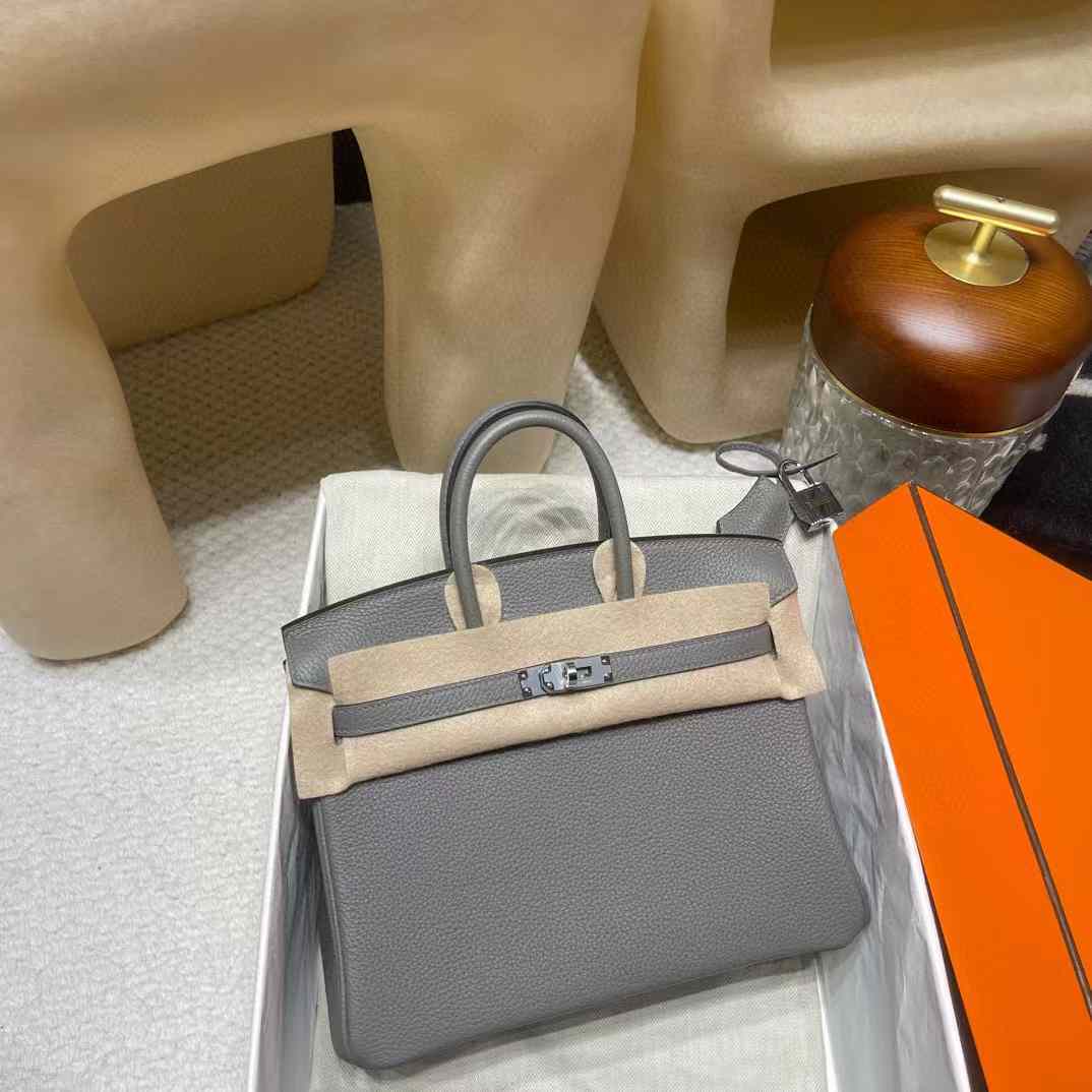 HERMES BIRKIN 25CM 0L 積雨雲灰 銀扣 TOGO小牛皮 鉑金包