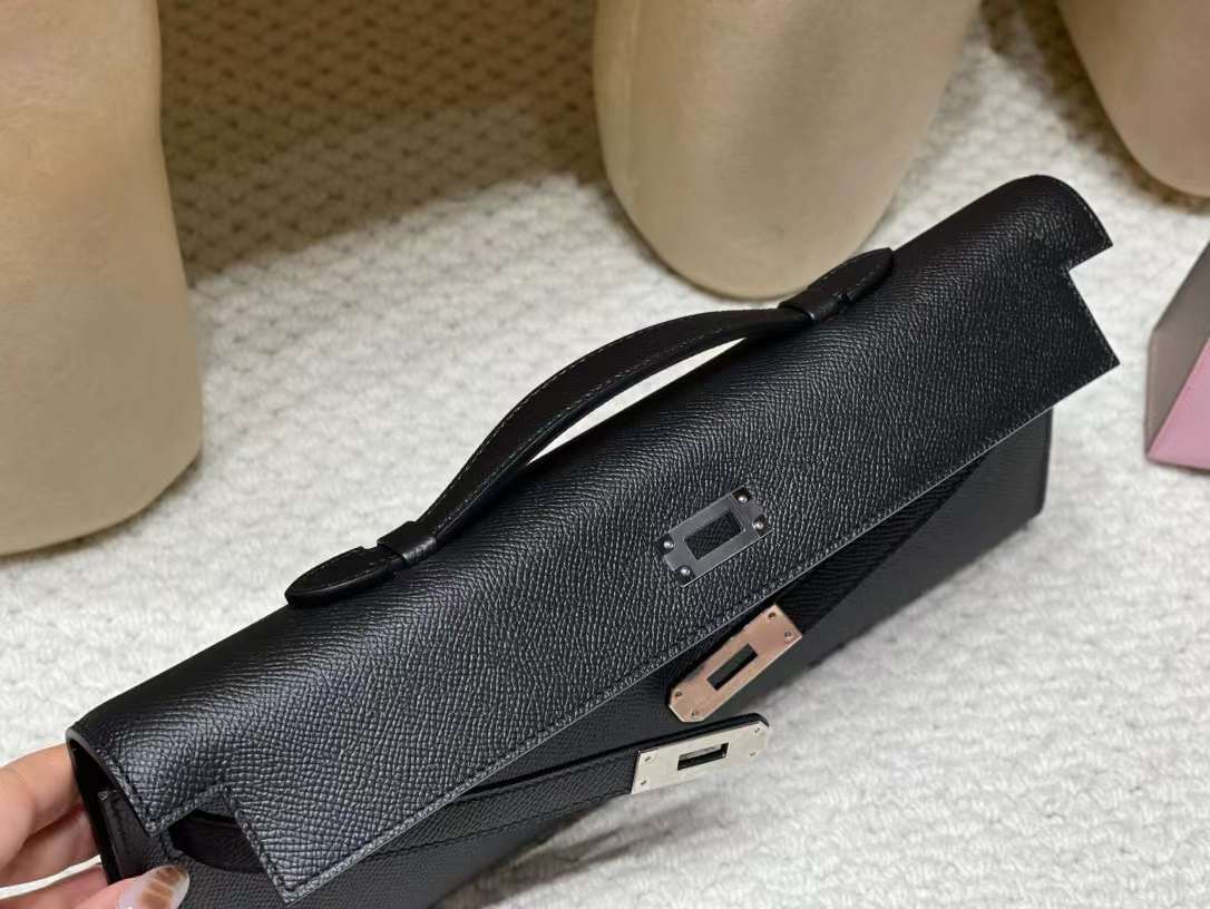 HERMES KELLY CUT EPSOM皮 89黑色 手拿包
