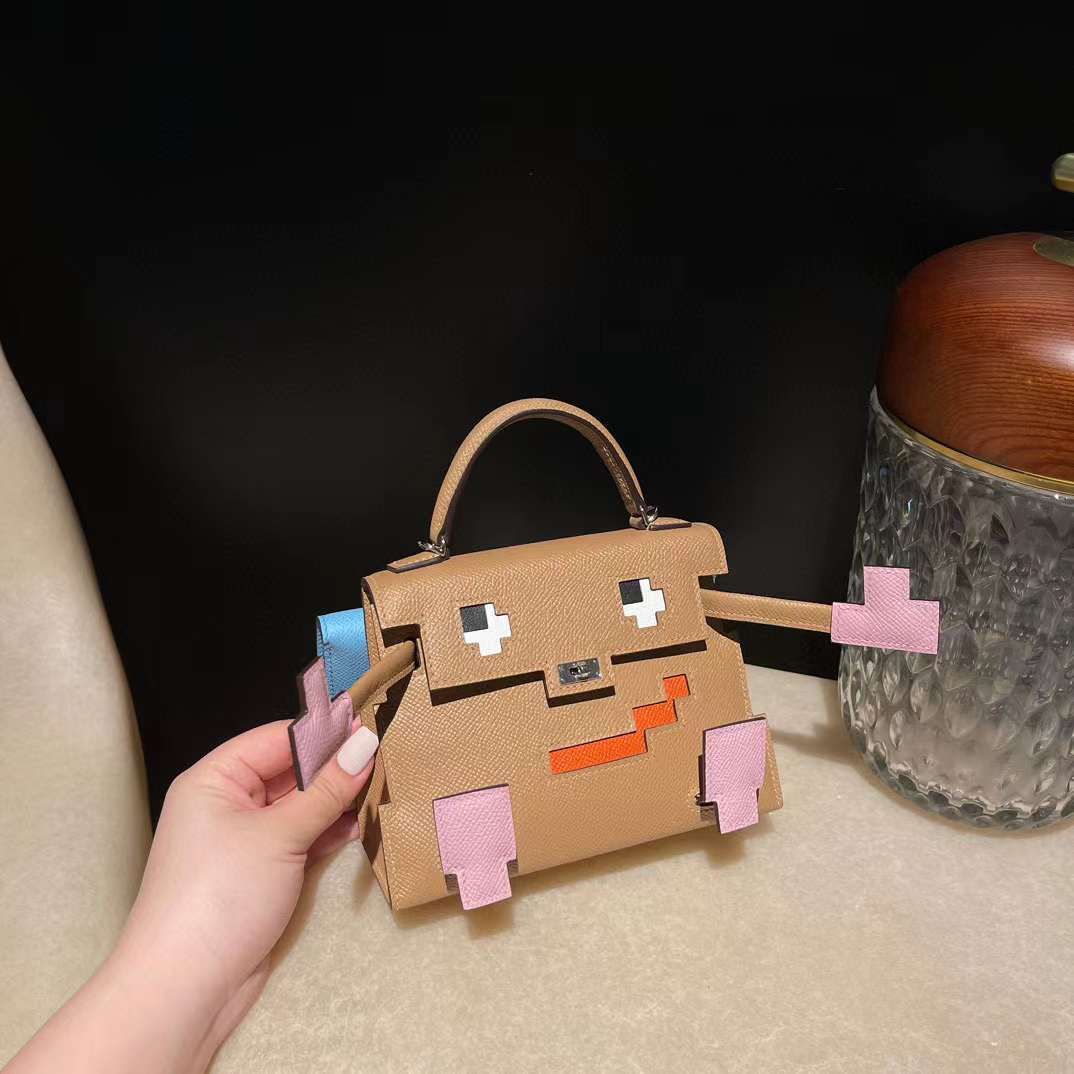 HERMES KELLYDOLE DOLL PICTO 0M瑪薩拉茶色 馬賽克娃娃包 [HE0095-600]